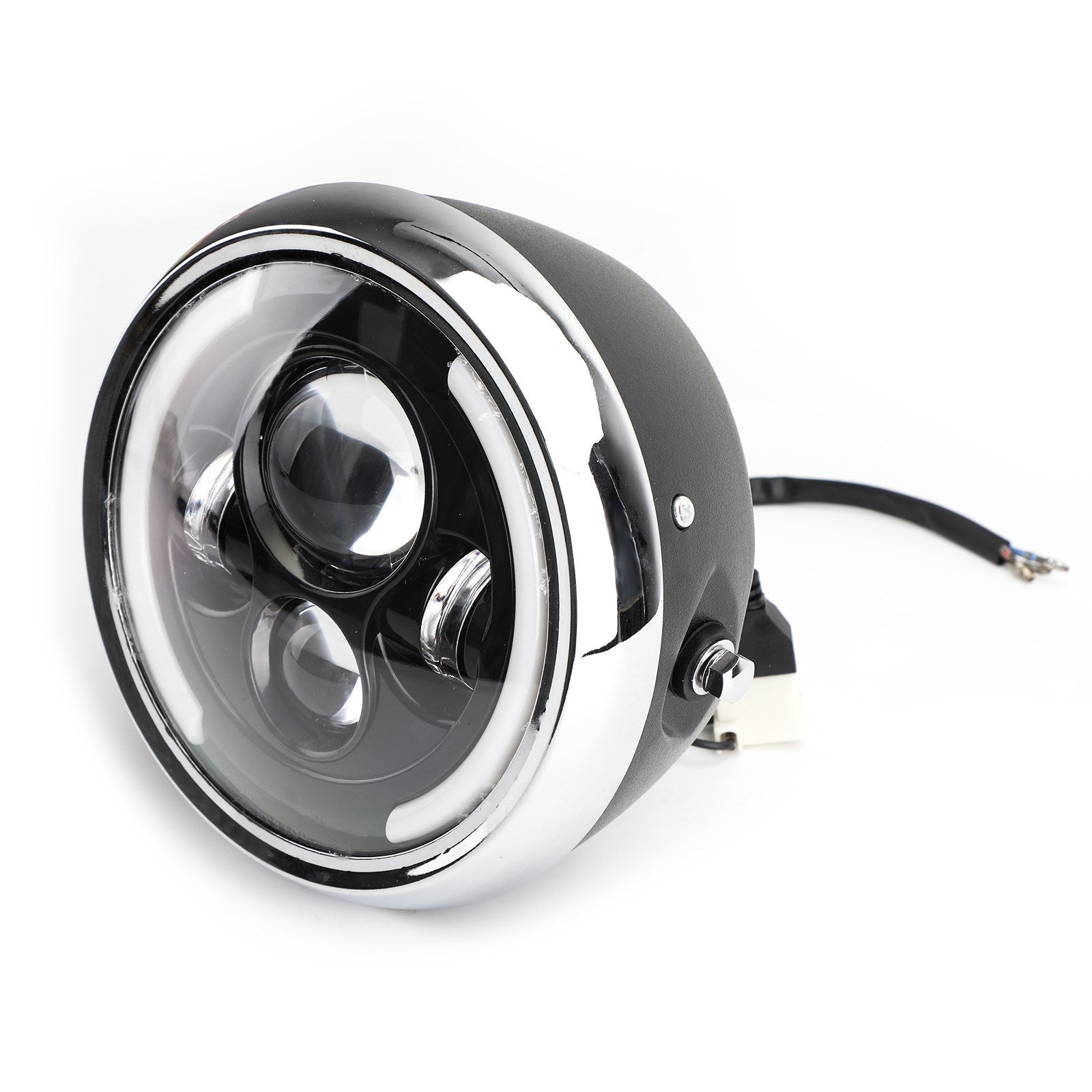 7" Faro LED Hi/Lo DRL da pollici nero rotondo per Softail Slim FLS S FLSS 2012-2017