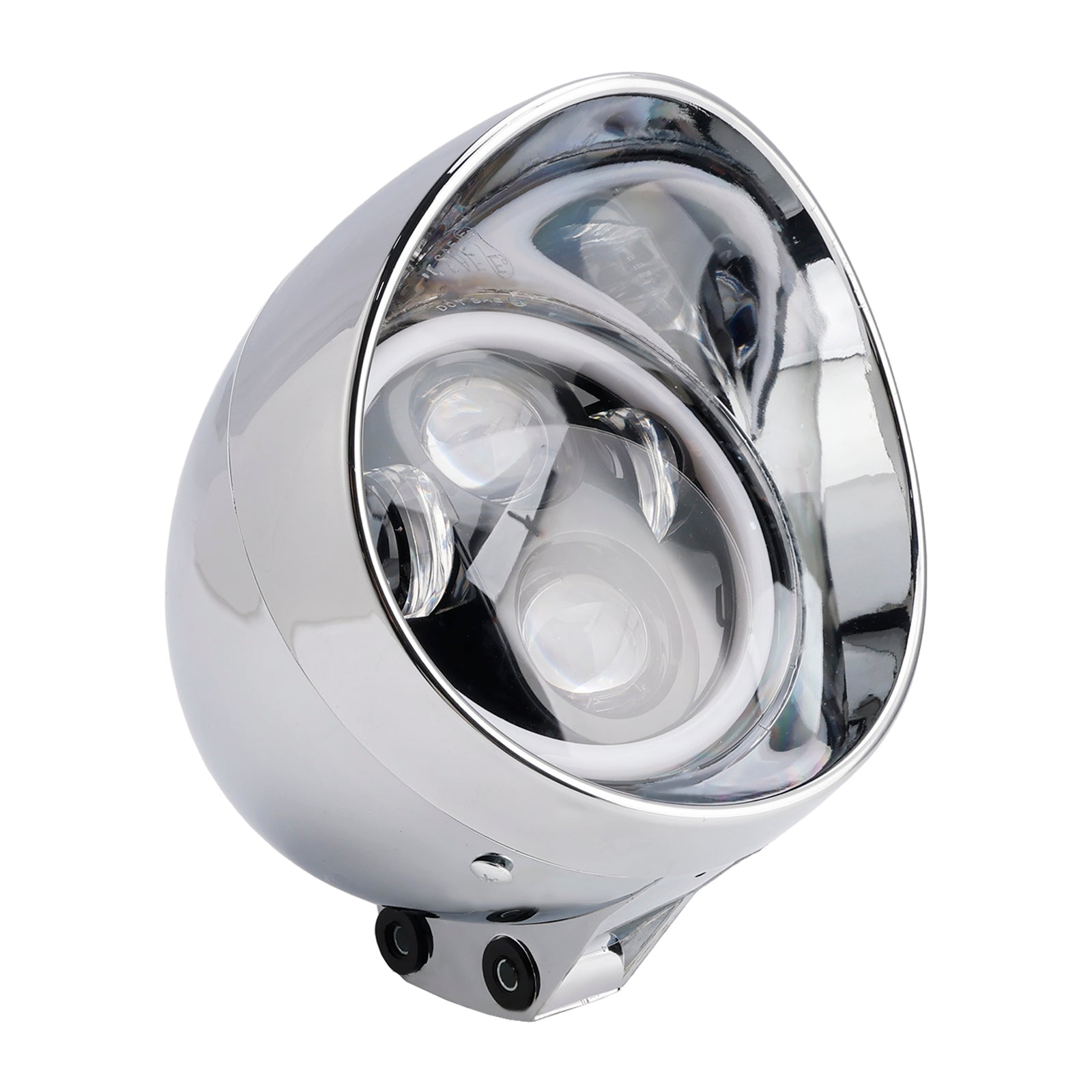 5,75 inch Universal Front Lighthouse, 4 bollen, chroom, voor motorfiets