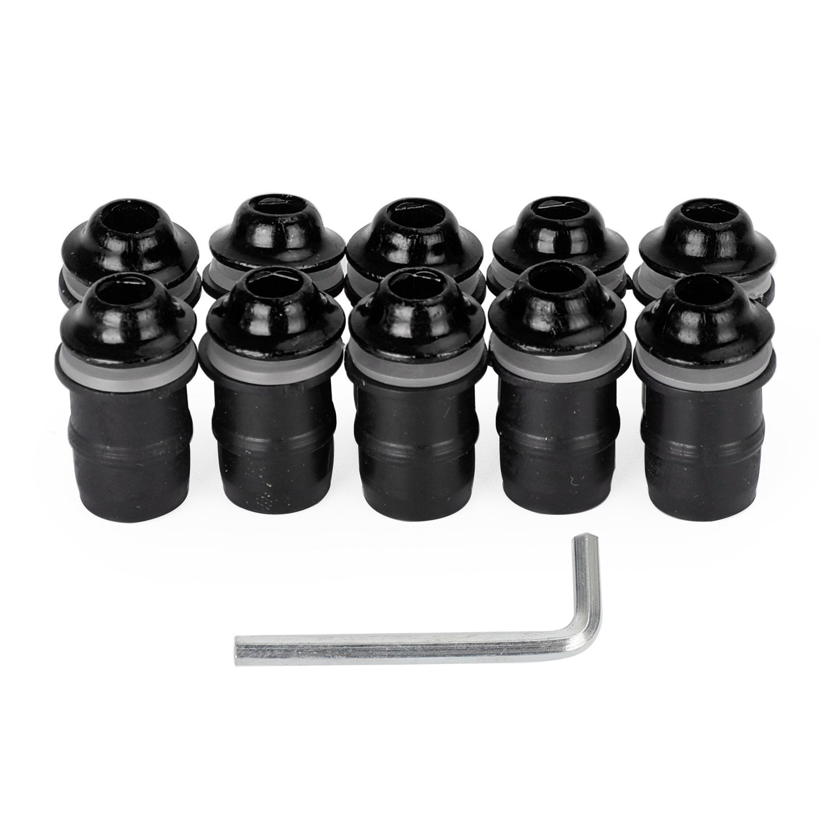 10 pièces moto pare-brise bouclier aluminium M5 x 16mm vis boulon et caoutchouc bien écrous et rondelles kit