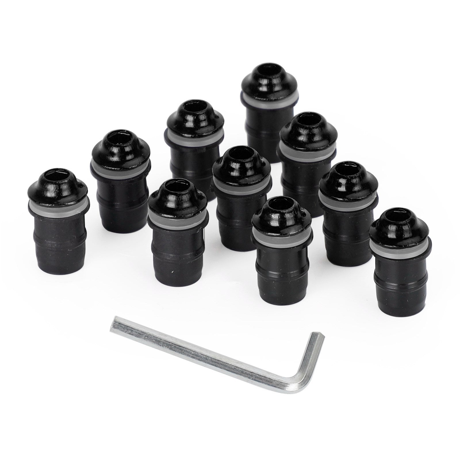 10 stuks motorfiets voorruit aluminium M5 x 16 mm schroefbout en rubberen goed moeren en ringen kit