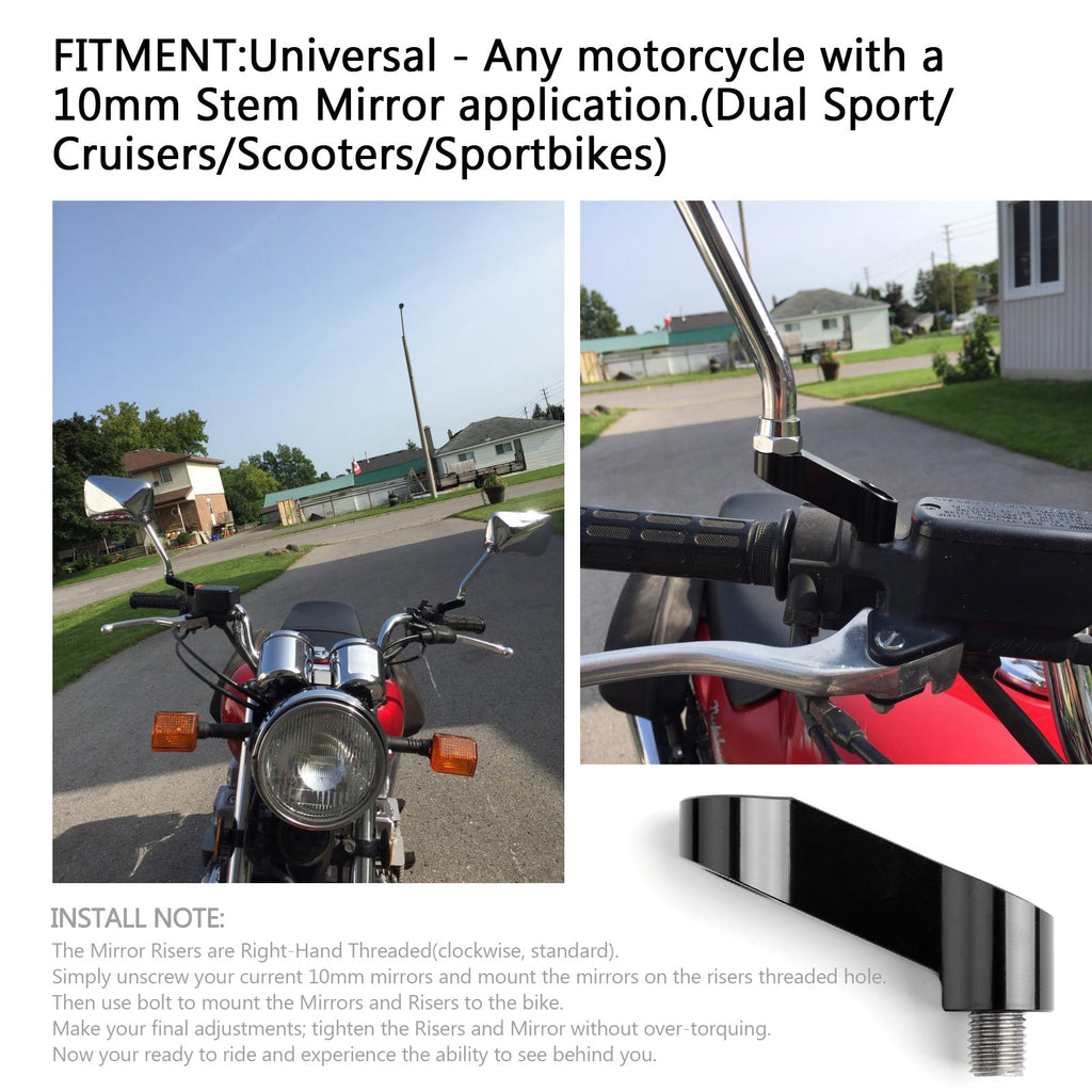 Paar 10-mm-Aluminium-Motorradspiegelverlängerungen für Honda