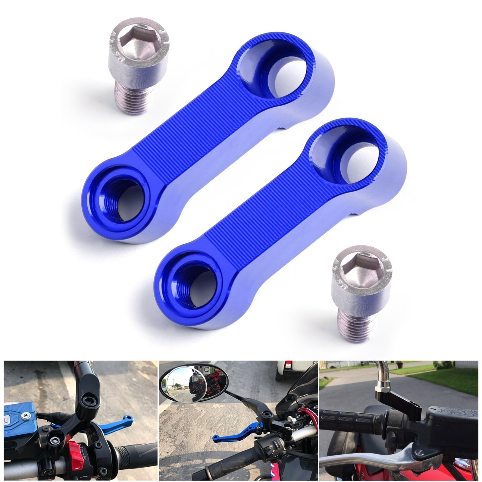 Coppia di estensioni per specchietti moto in alluminio Honda da 10 mm