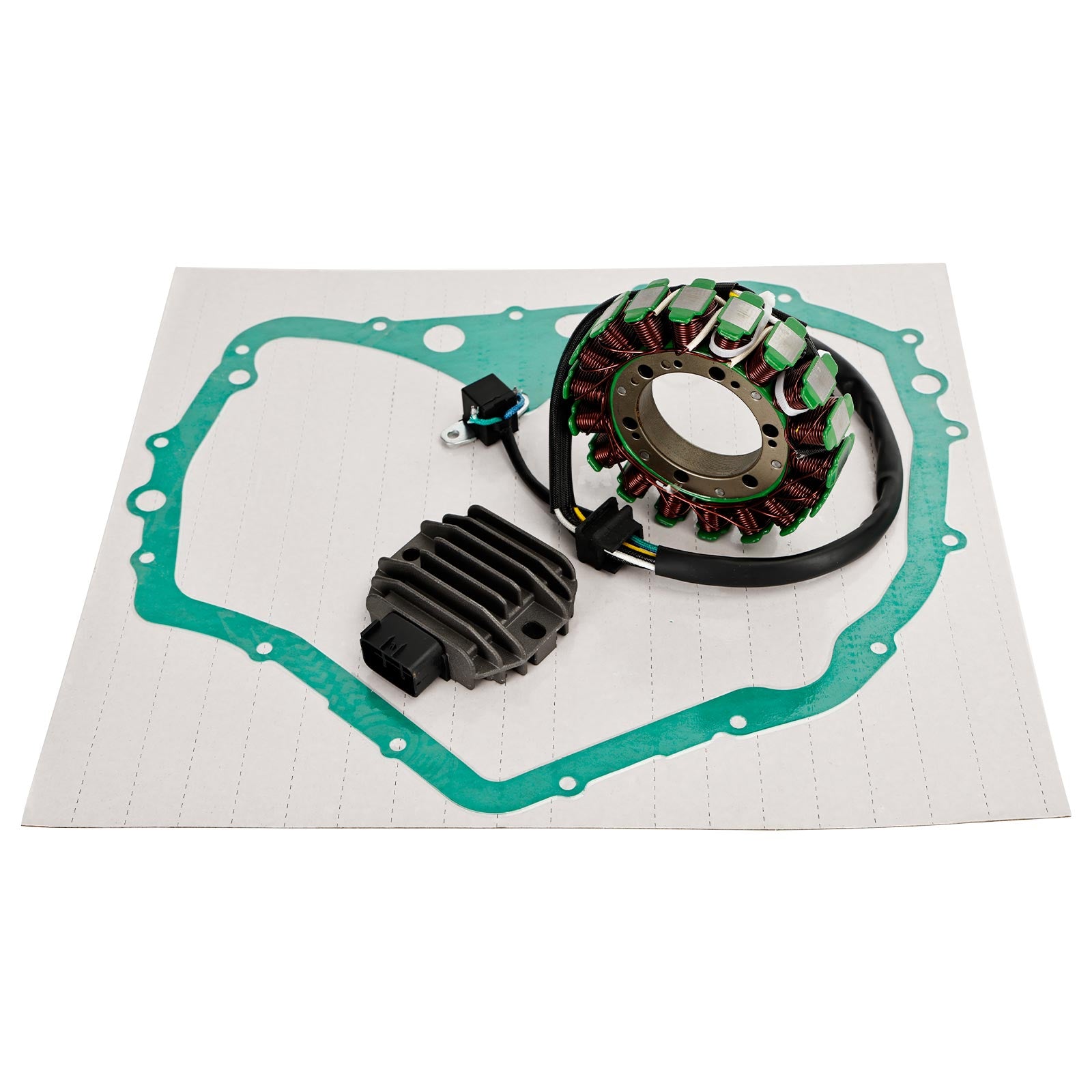 Stator Magneto-opslag + spanningsregelaar + montageafdichting voor Suzuki LTF400 LT-F 400 Eiger 2x2 4x4 Handleiding 2002-2007