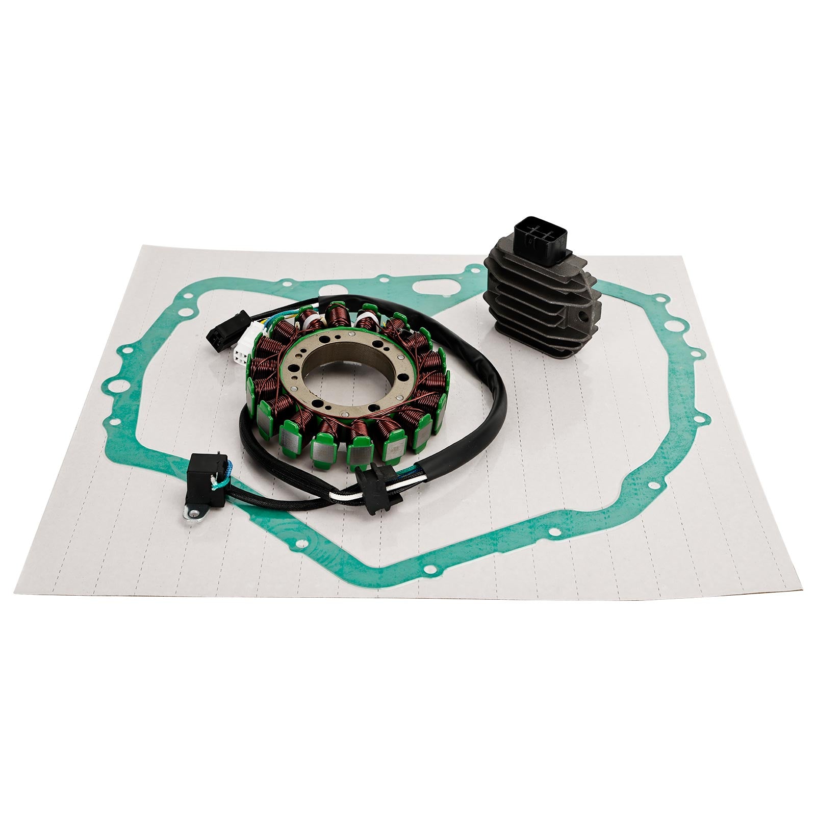 Stator Magneto-opslag + spanningsregelaar + montageafdichting voor Suzuki LTF400 LT-F 400 Eiger 2x2 4x4 Handleiding 2002-2007