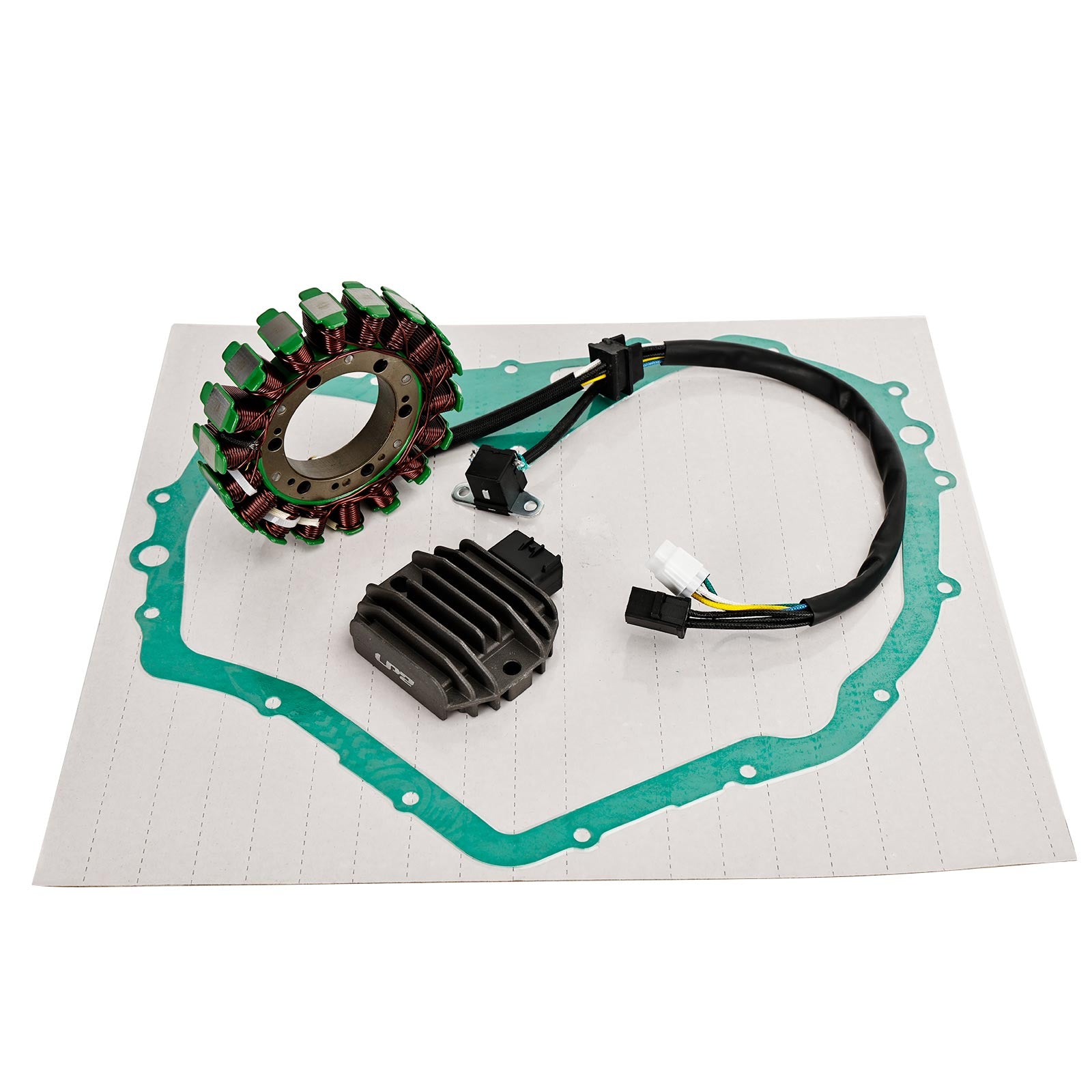 Stator Magneto-opslag + spanningsregelaar + montageafdichting voor Suzuki LTF400 LT-F 400 Eiger 2x2 4x4 Handleiding 2002-2007