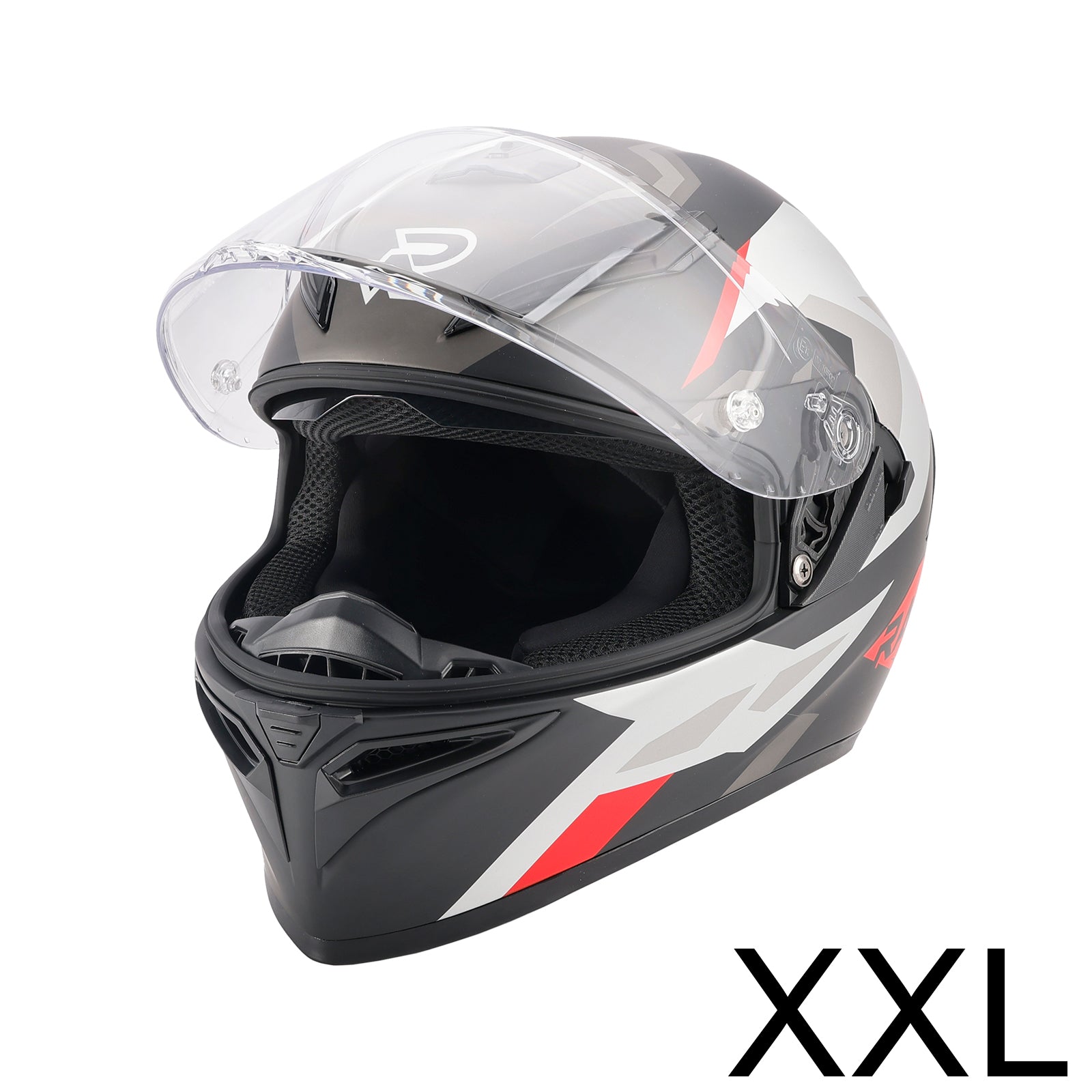Casque moto intégral DOT pour adulte, rouge et noir