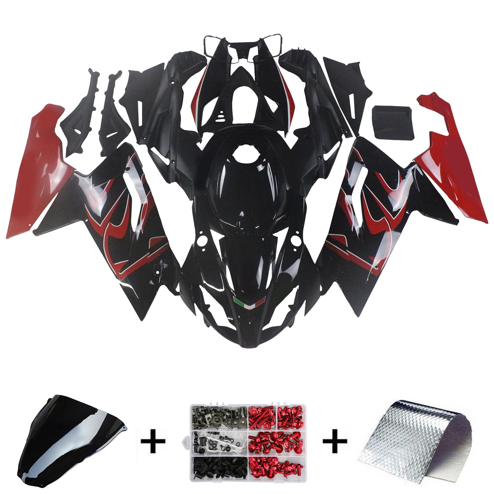 Amotopart Aprilia RS125 2006-2011 Kit Carénage Carrosserie Plastique ABS