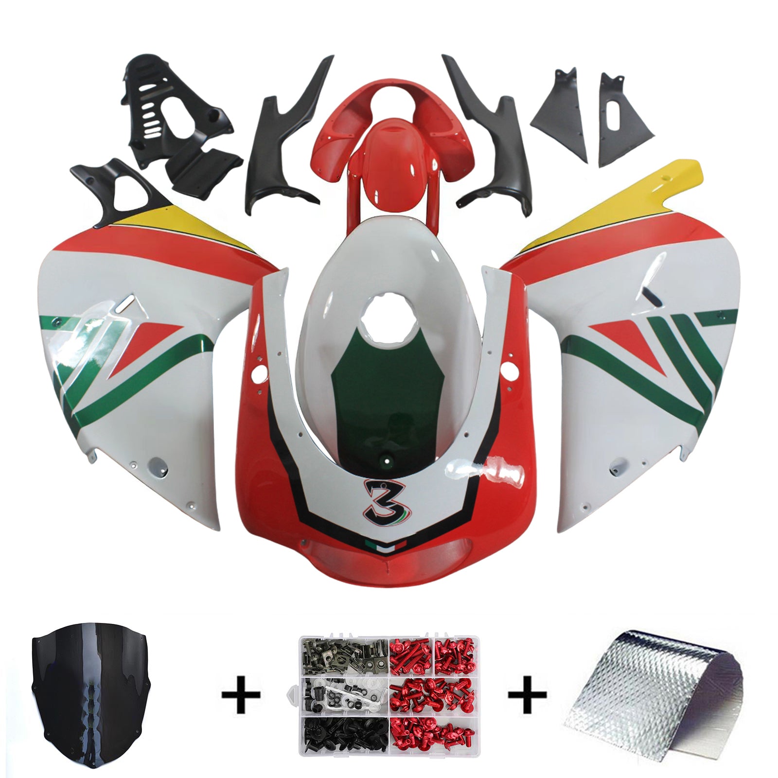 Amotopart Aprilia RS125 2000-2005 Zestaw owiewek nadwozia z tworzywa ABS
