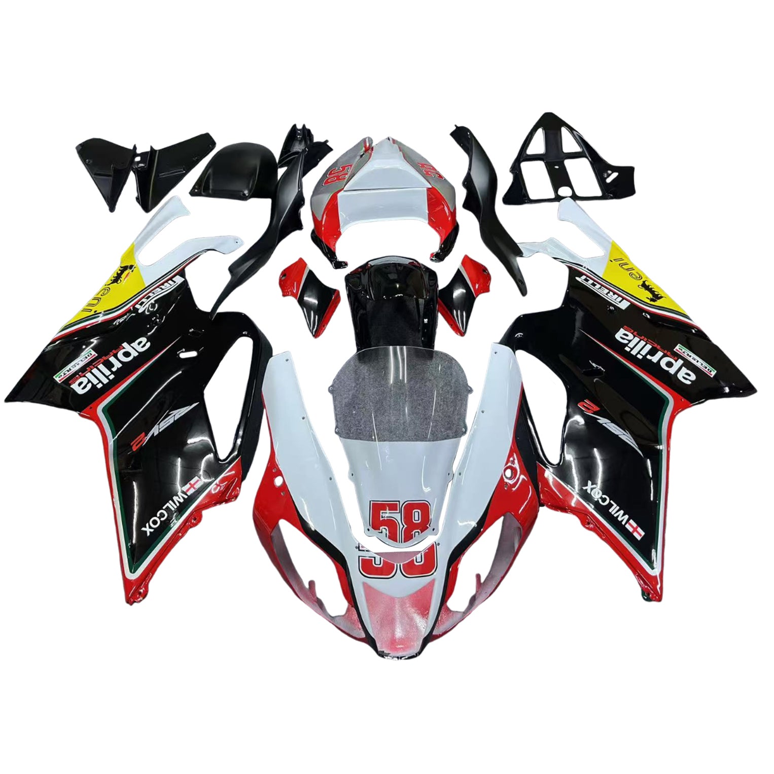 Amotopart Aprilia RSV1000 2003-2006 Kit Carénage Carrosserie Plastique