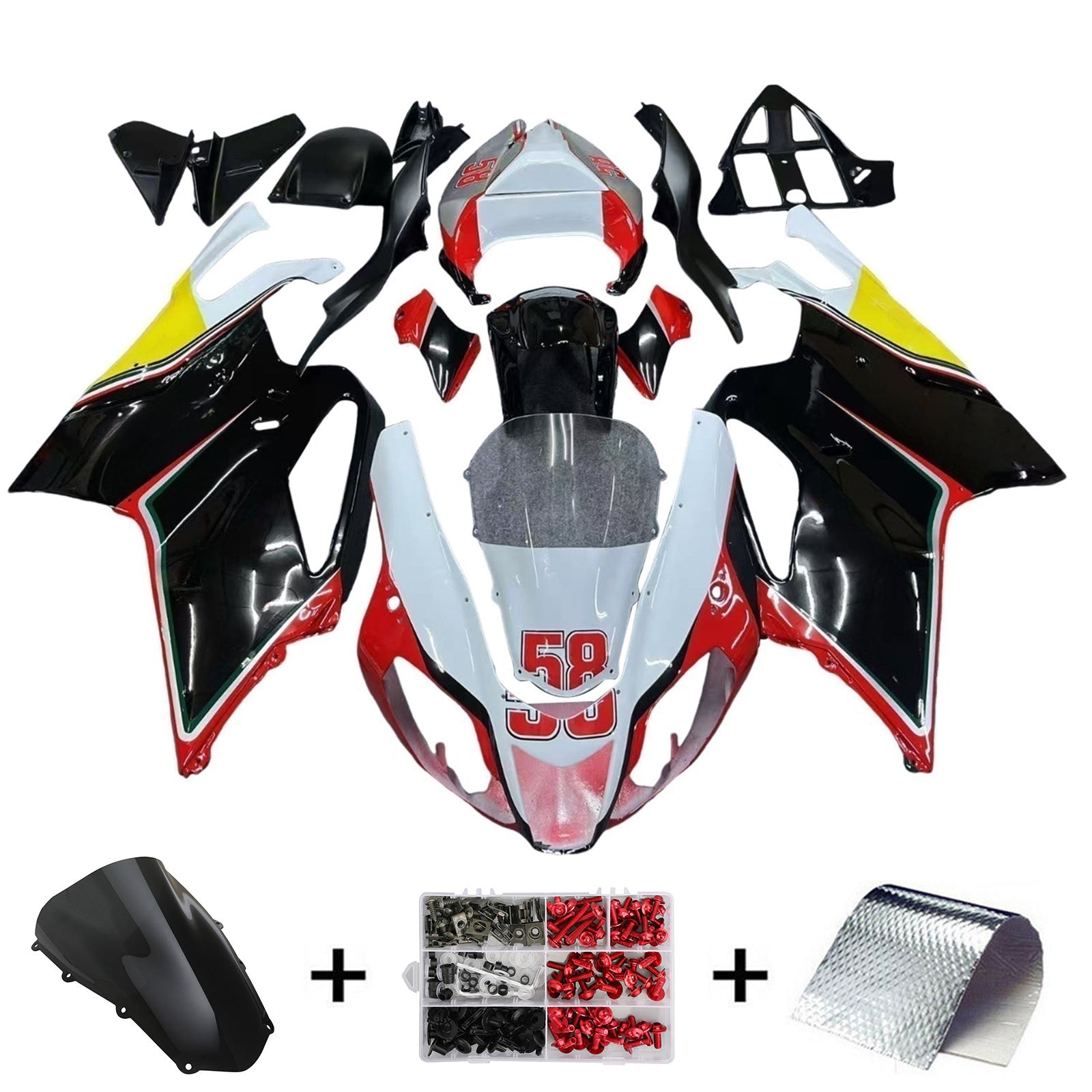 Amotopart Aprilia RSV1000 2003-2006 Kit Carénage Carrosserie Plastique