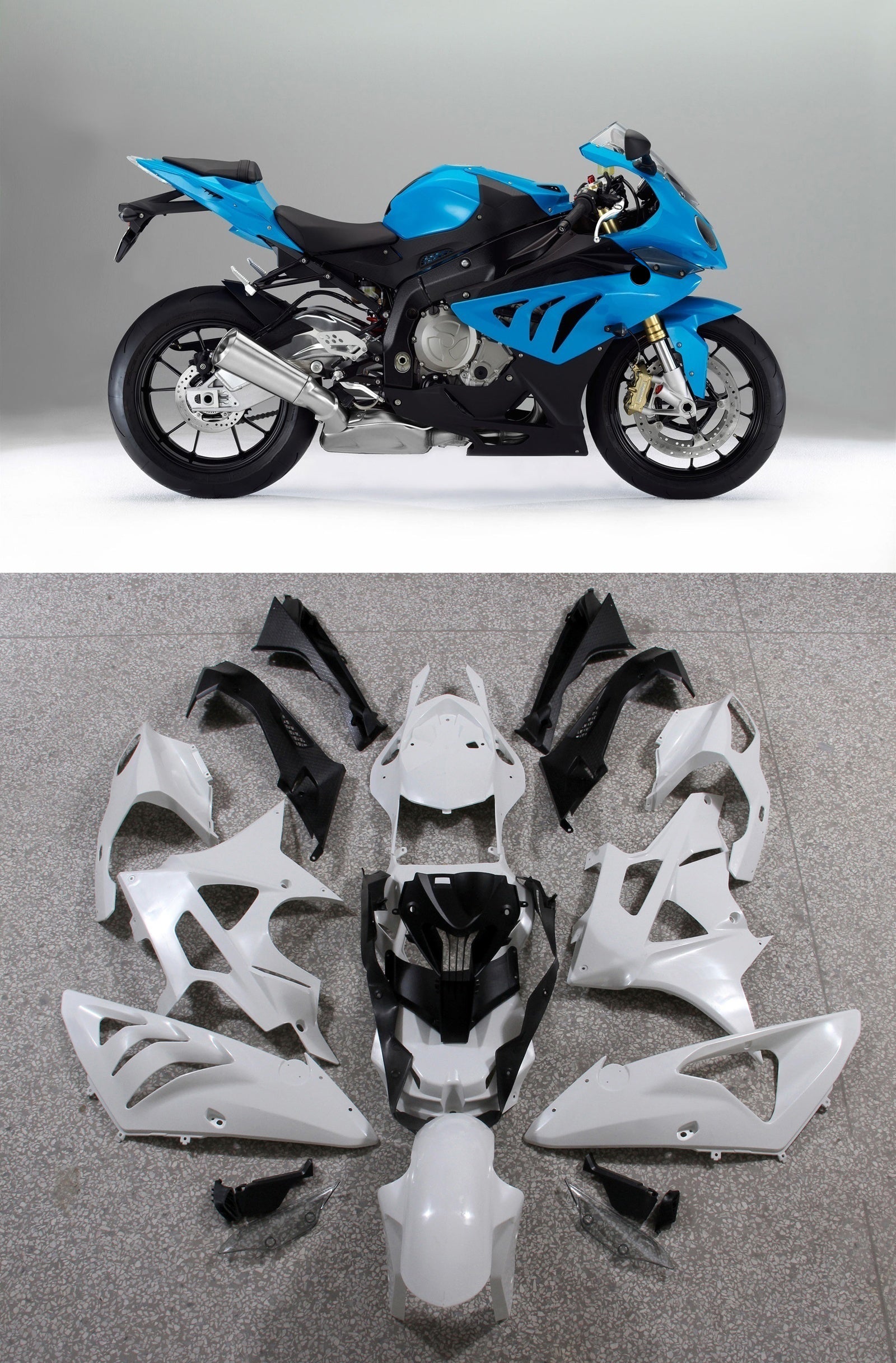 Amotopart Ajuste para BMW S1000RR 2009-2014 Carenado de carrocería ABS Moldeo por inyección 9#Genérico