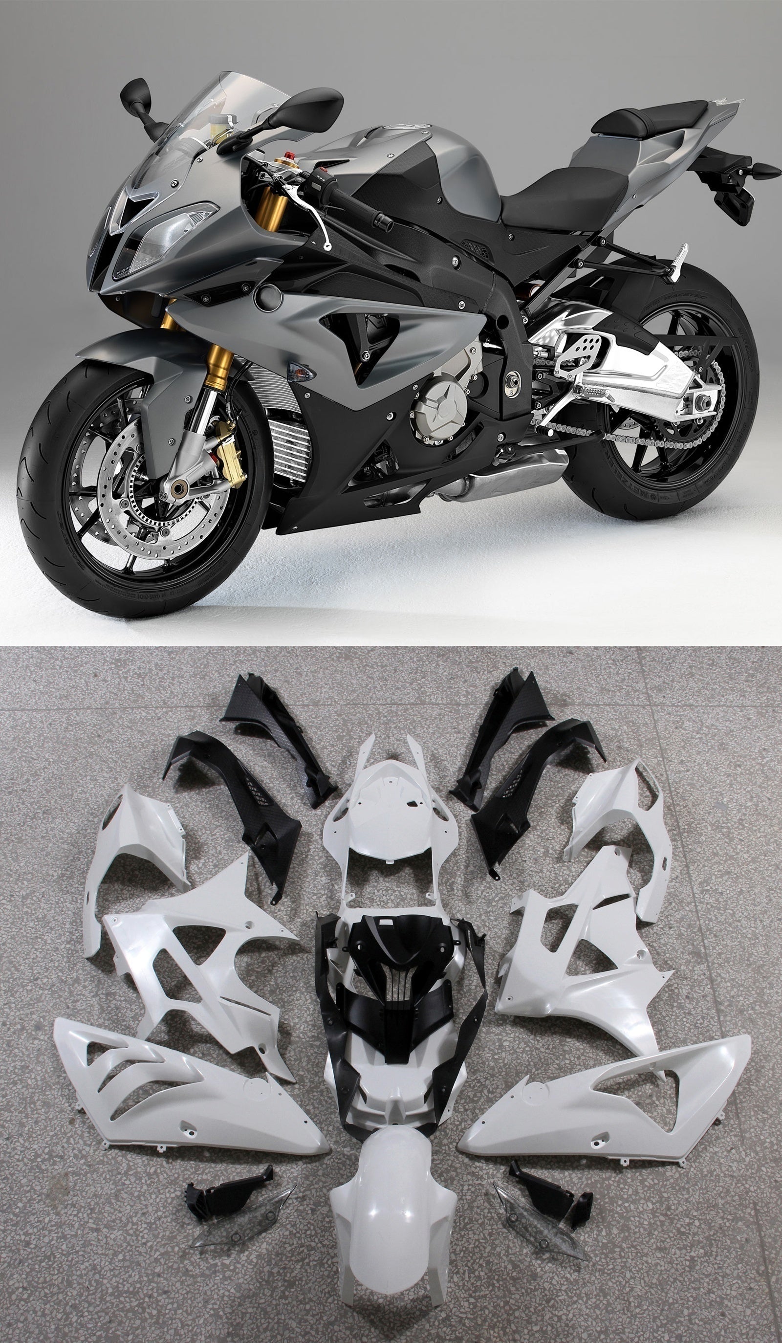 Carenados Amotopart para BMW S1000RR 2009-2014 Gris SRR Generic