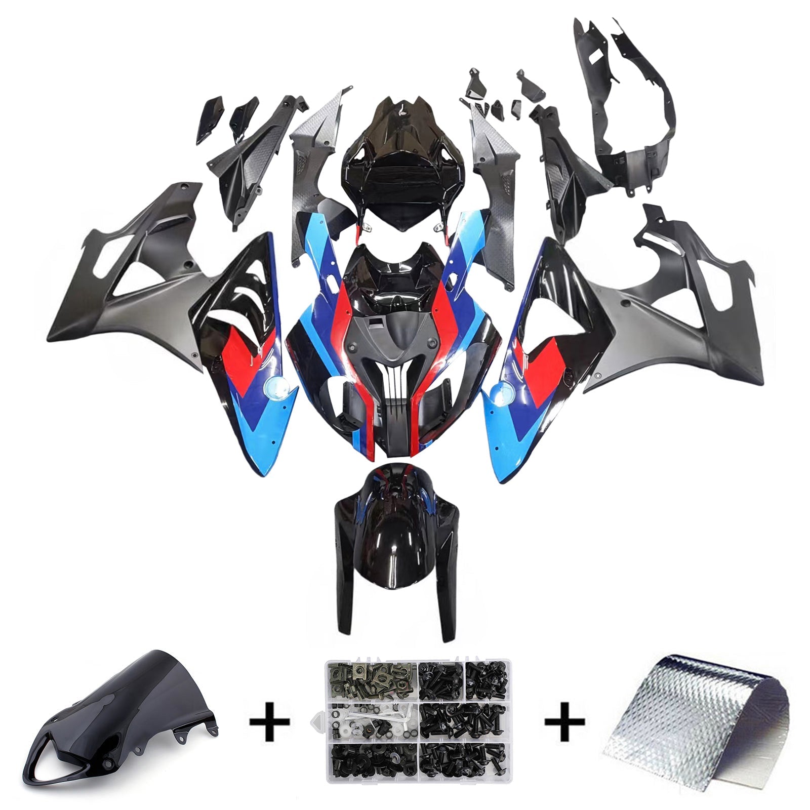 Kit de carénage 'injection Amotopart carrosserie plastique ABS pour BMW S1000RR 2009-2014 générique