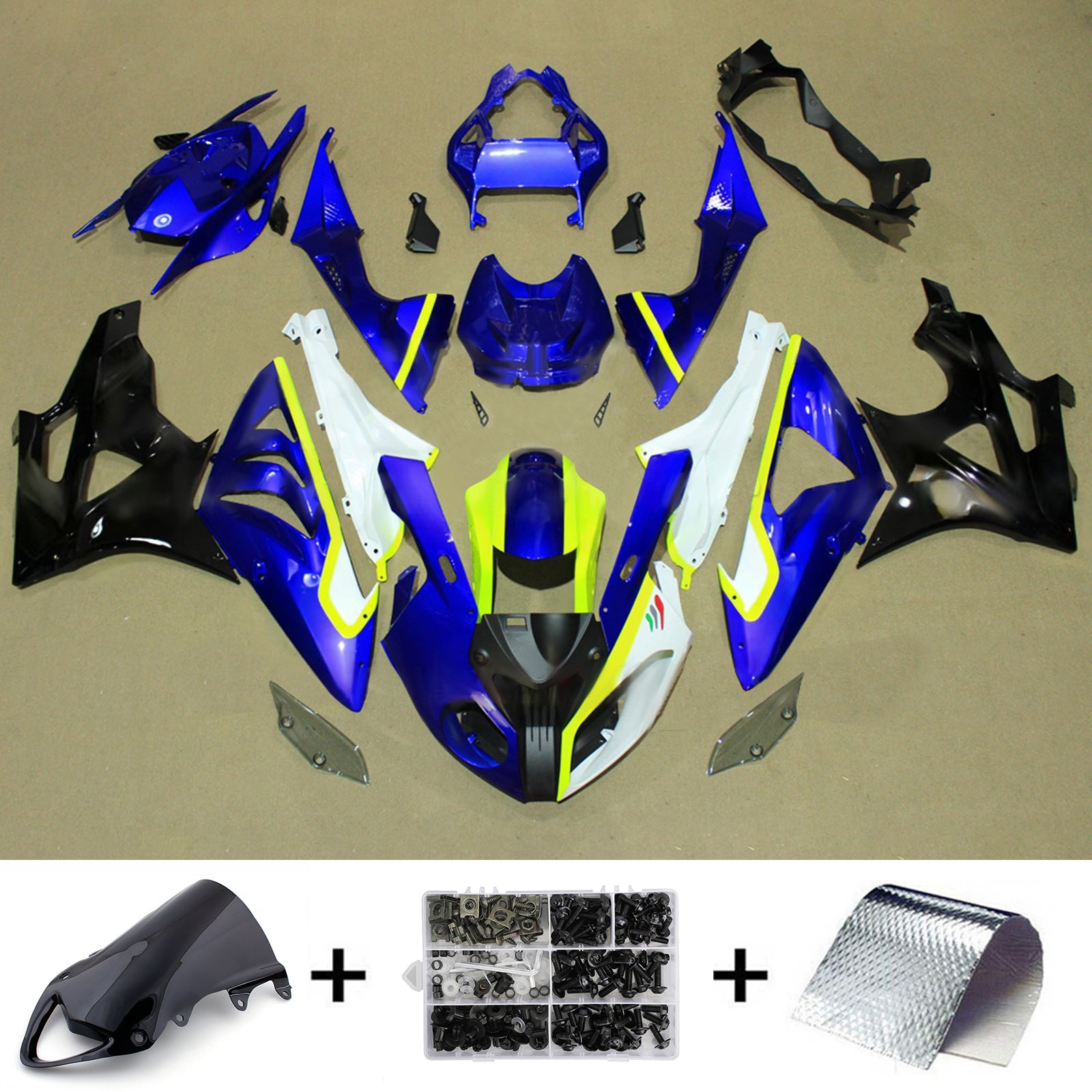 Kit de carénage d'injection pour BMW S1000RR 2009-2014 Carrosserie Plastique ABS