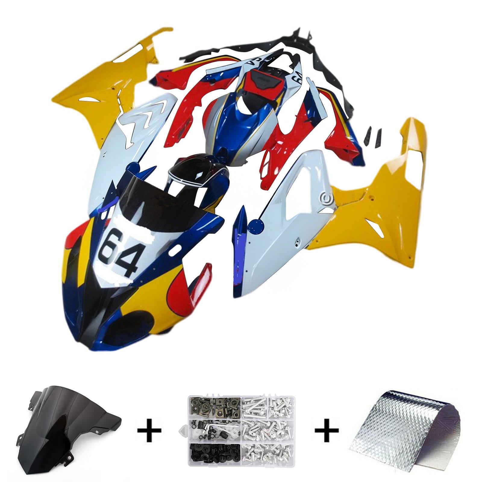 Amotopart BMW S1000RR 2015-2016 ABS muovinen korin suojasarja