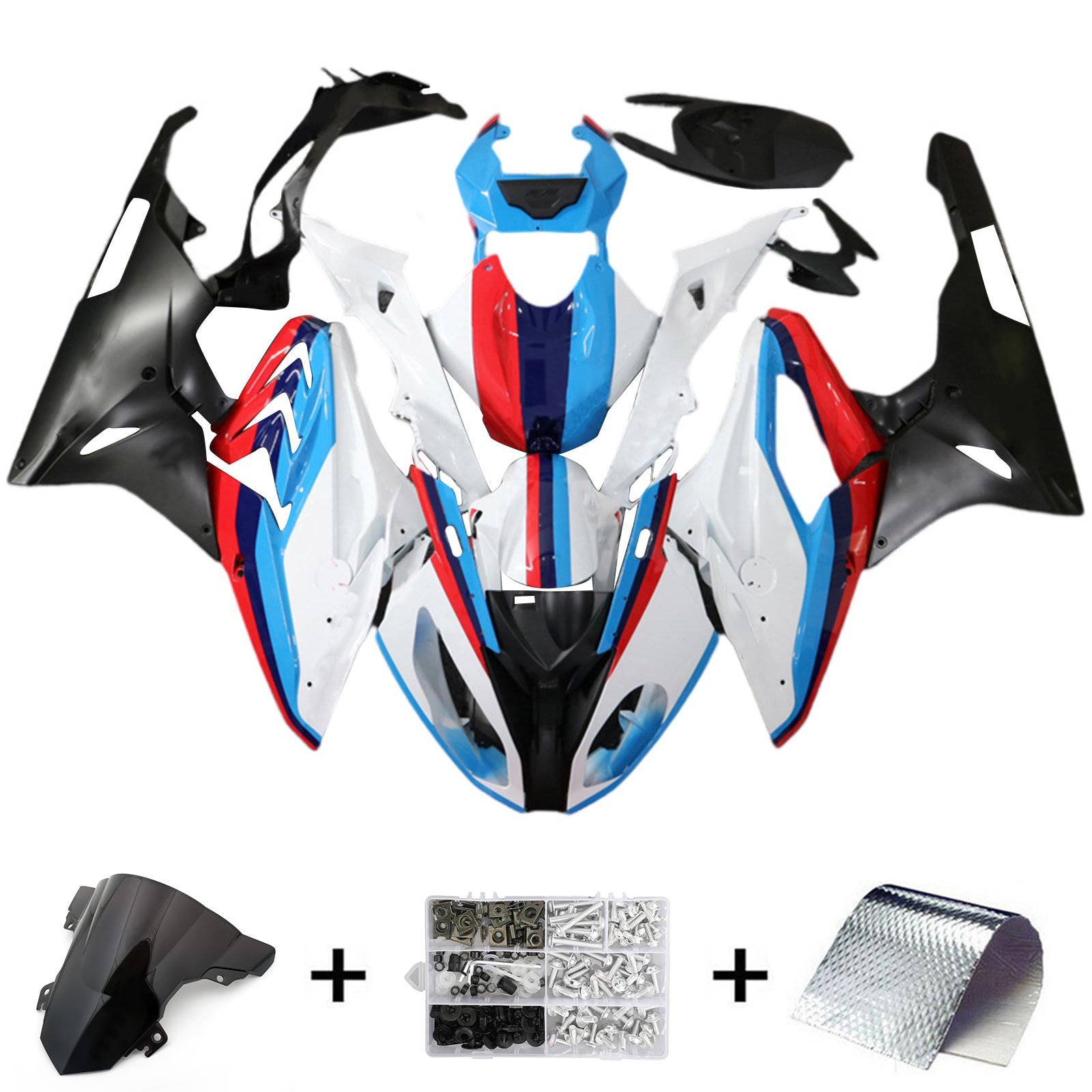 Amotopart BMW S1000RR 2015-2016 ABS muovinen korin suojasarja