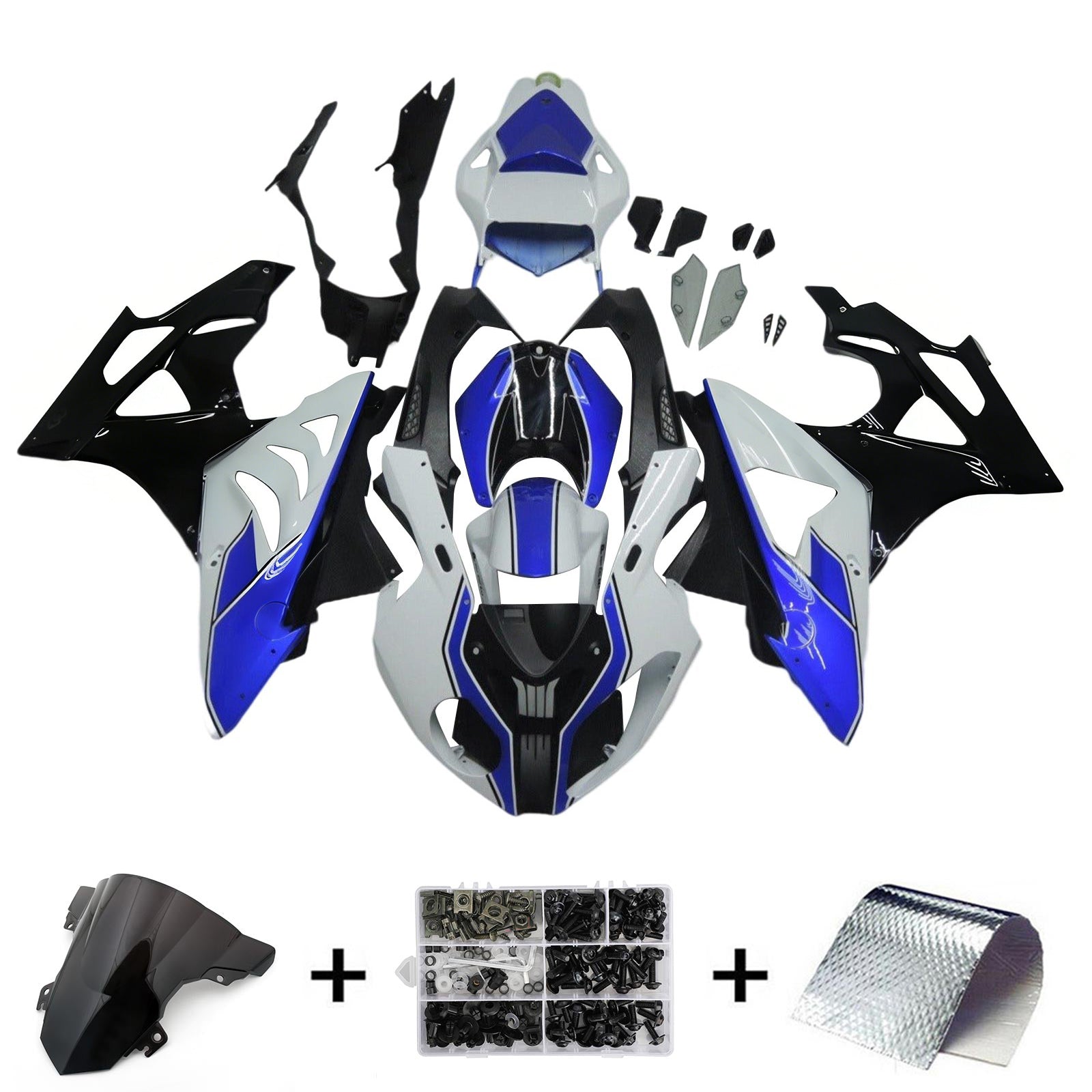 Amotopart BMW S1000RR 2015-2016 Kit kvadratni plastični abs