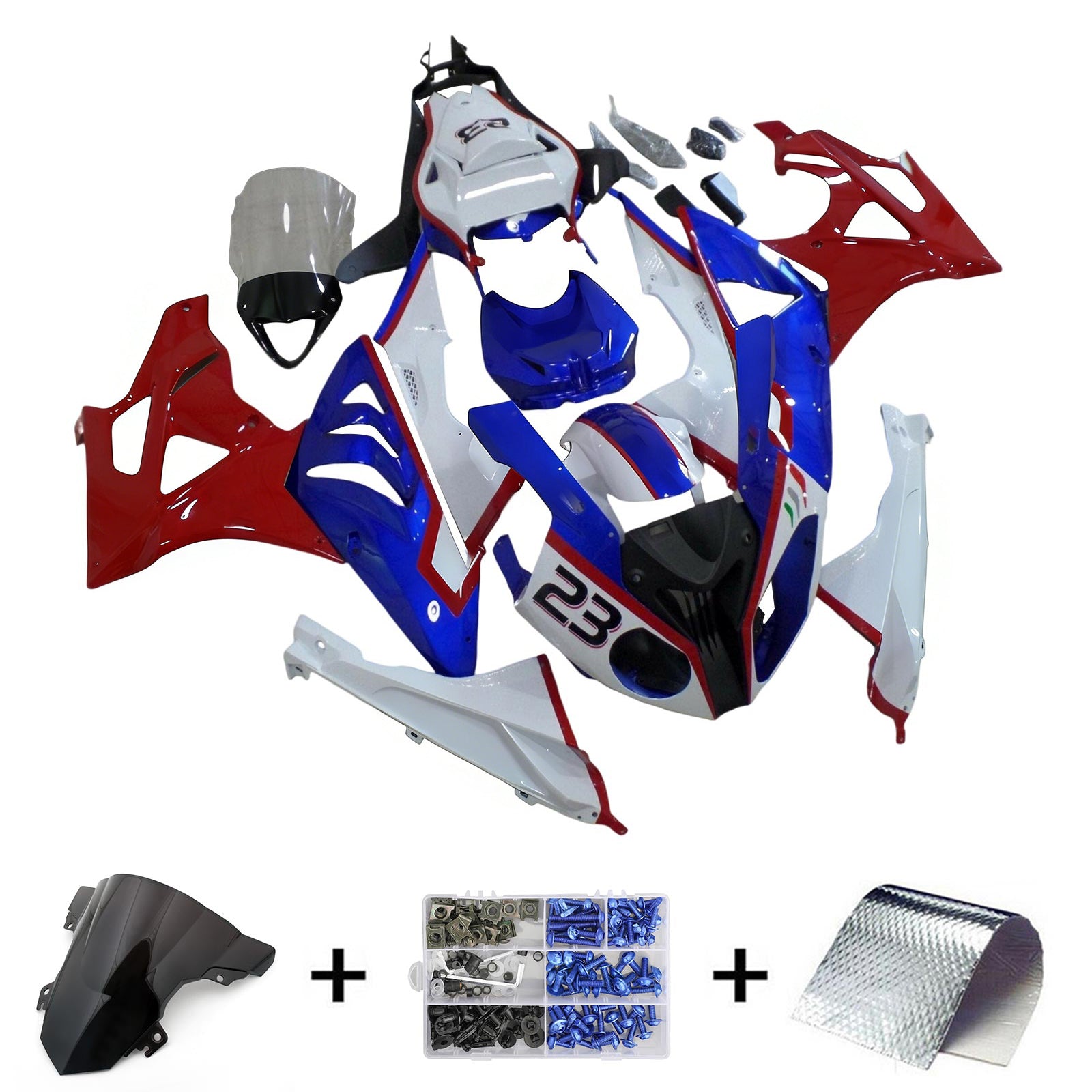 Amotopart BMW S1000RR 2015-2016 Kit Carénage Carrosserie Plastique ABS