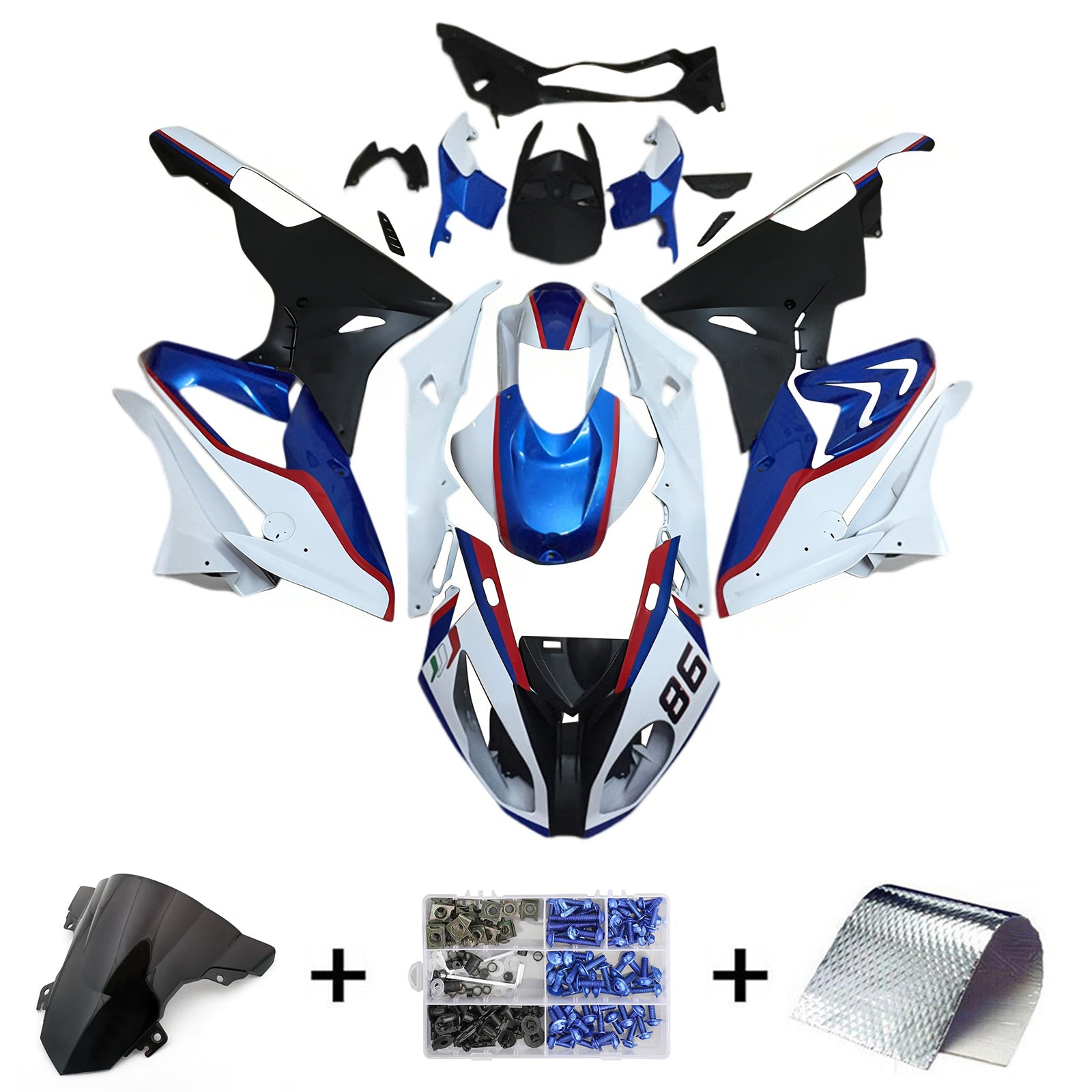 Amotopart BMW S1000RR 2015-2016 ABS kunststof carrosseriekuipset