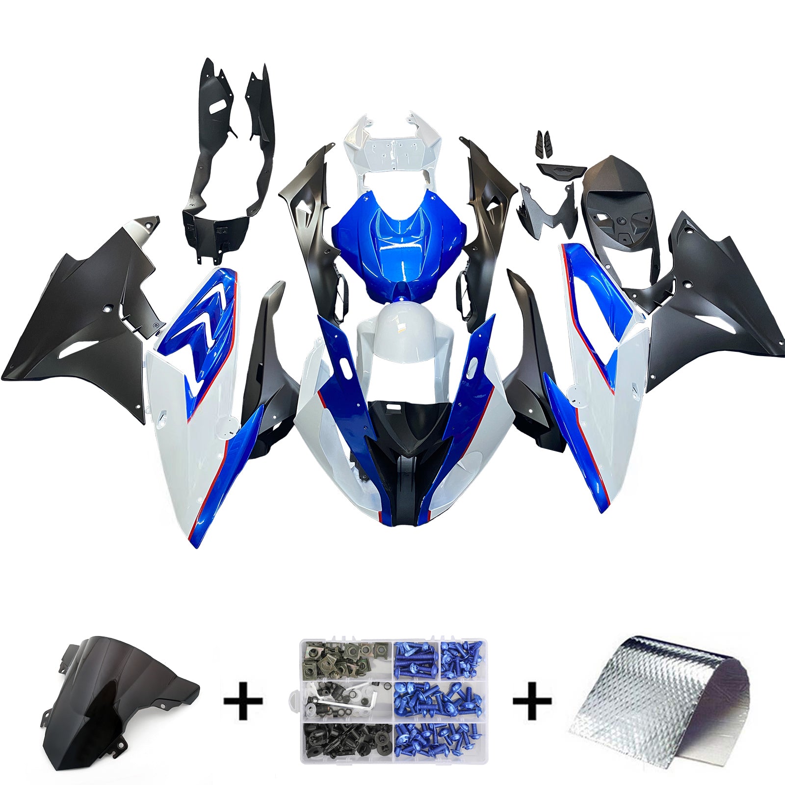 Kit de rooming Iniezione Amotopart in plastica Abs Corberry per BMW S1000RR 2017-2018 Generico