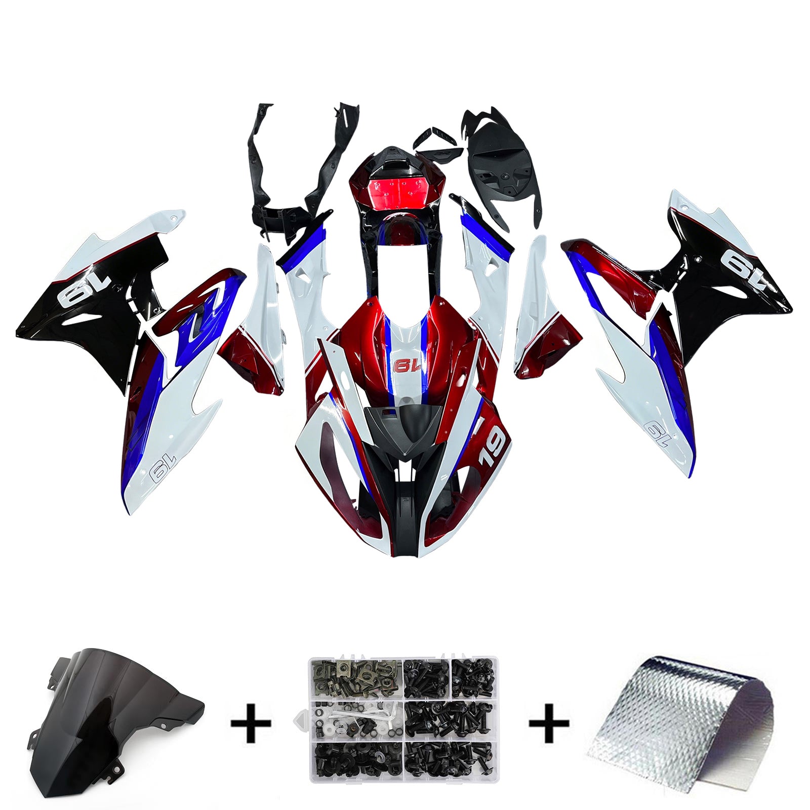 Amotopart BMW S1000RR 2017-2018 Kit Carénage Carrosserie Plastique ABS