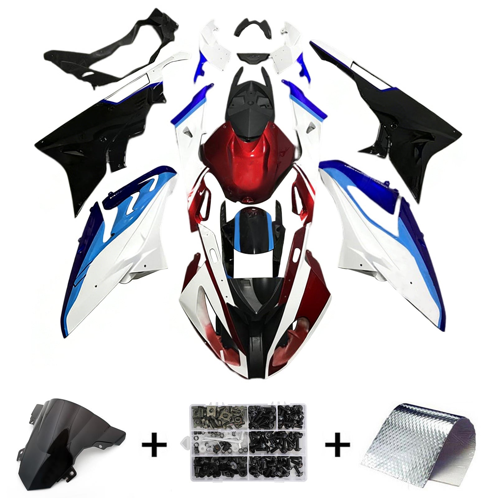 Amotopart BMW S1000RR 2017-2018 ABS muovinen korin suojasarja