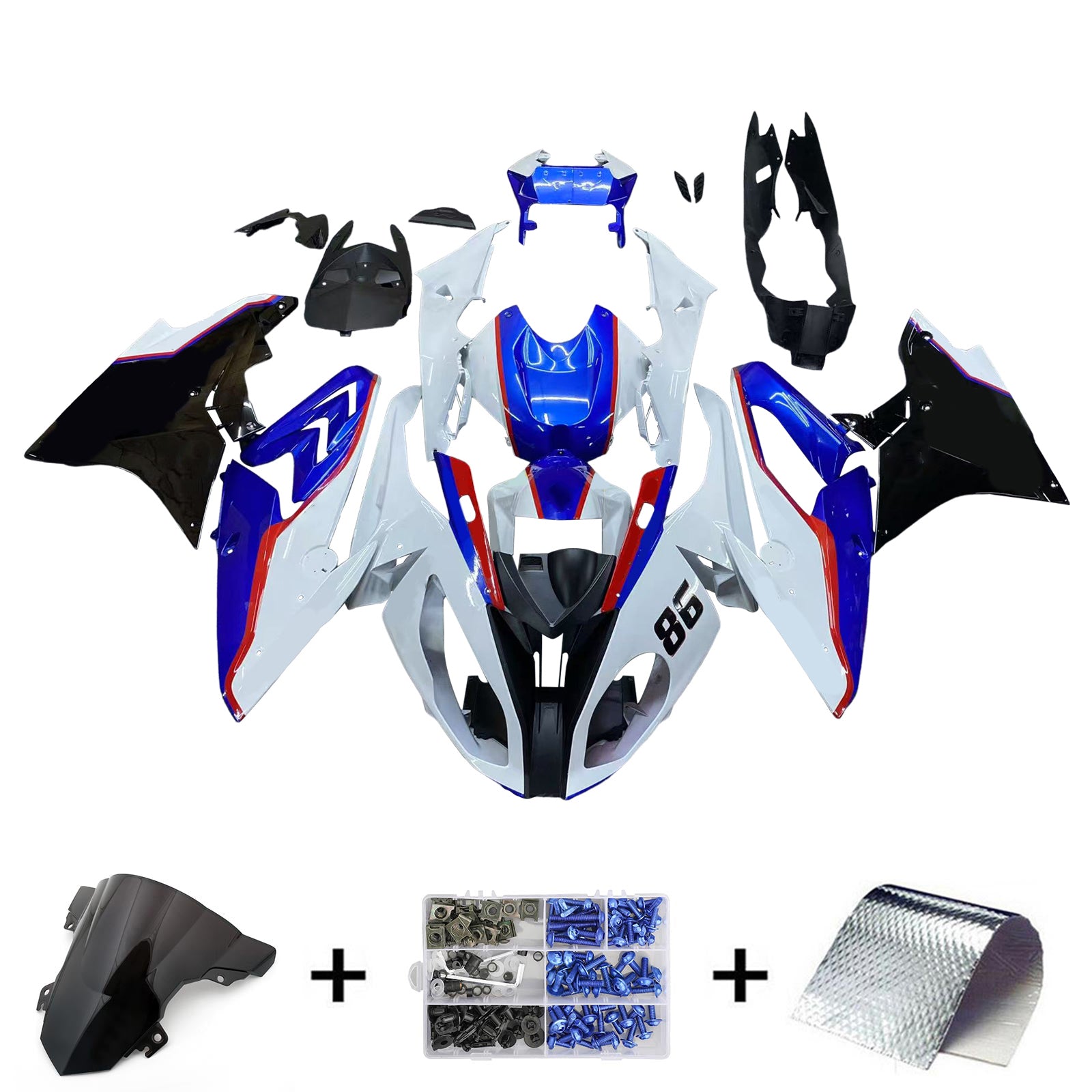 Amotopart BMW S1000RR 2017-2018 ABS muovinen korin suojasarja