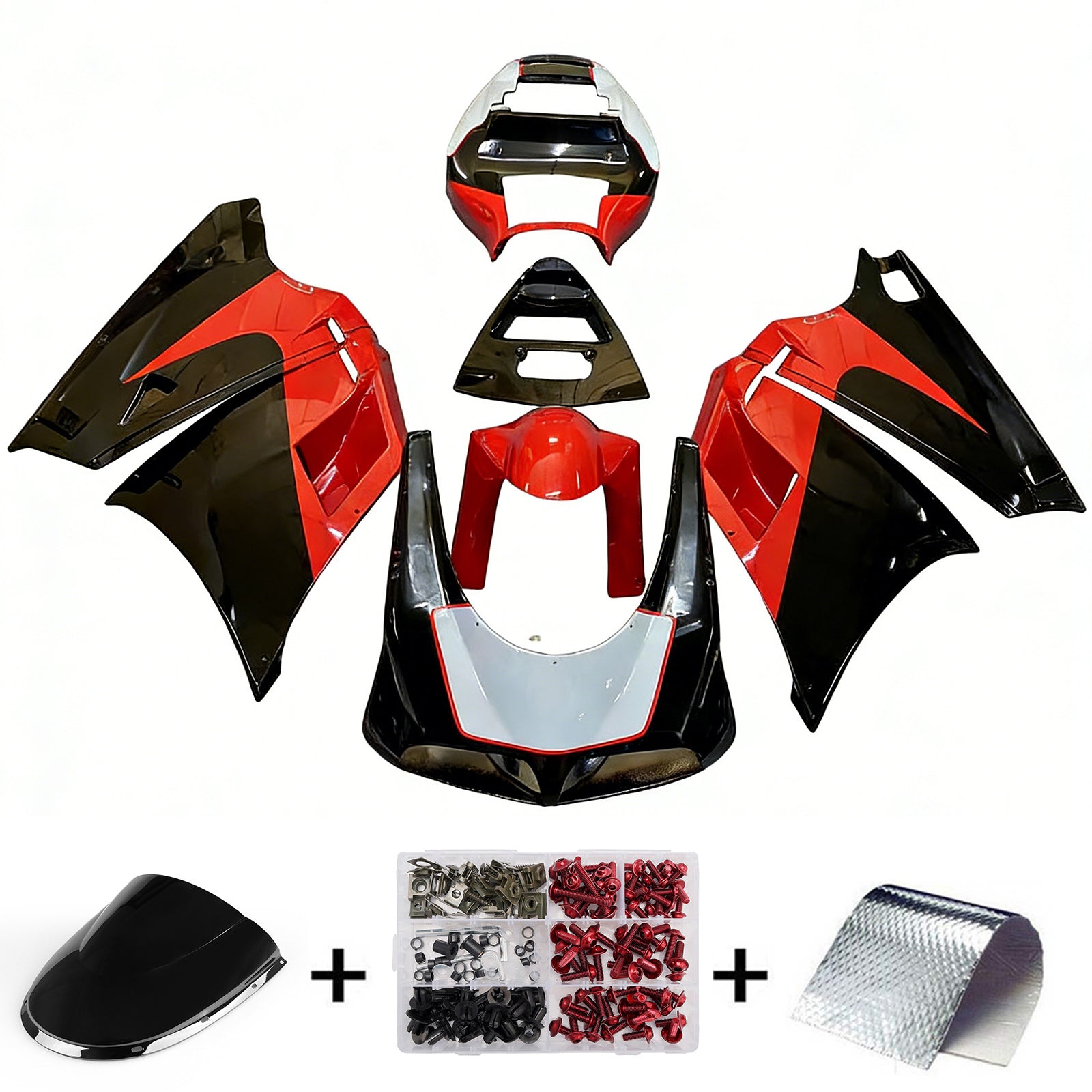 Amotopart Carénage Kit Carrosserie ABS pour Ducati 996 748 1996-2002 Générique