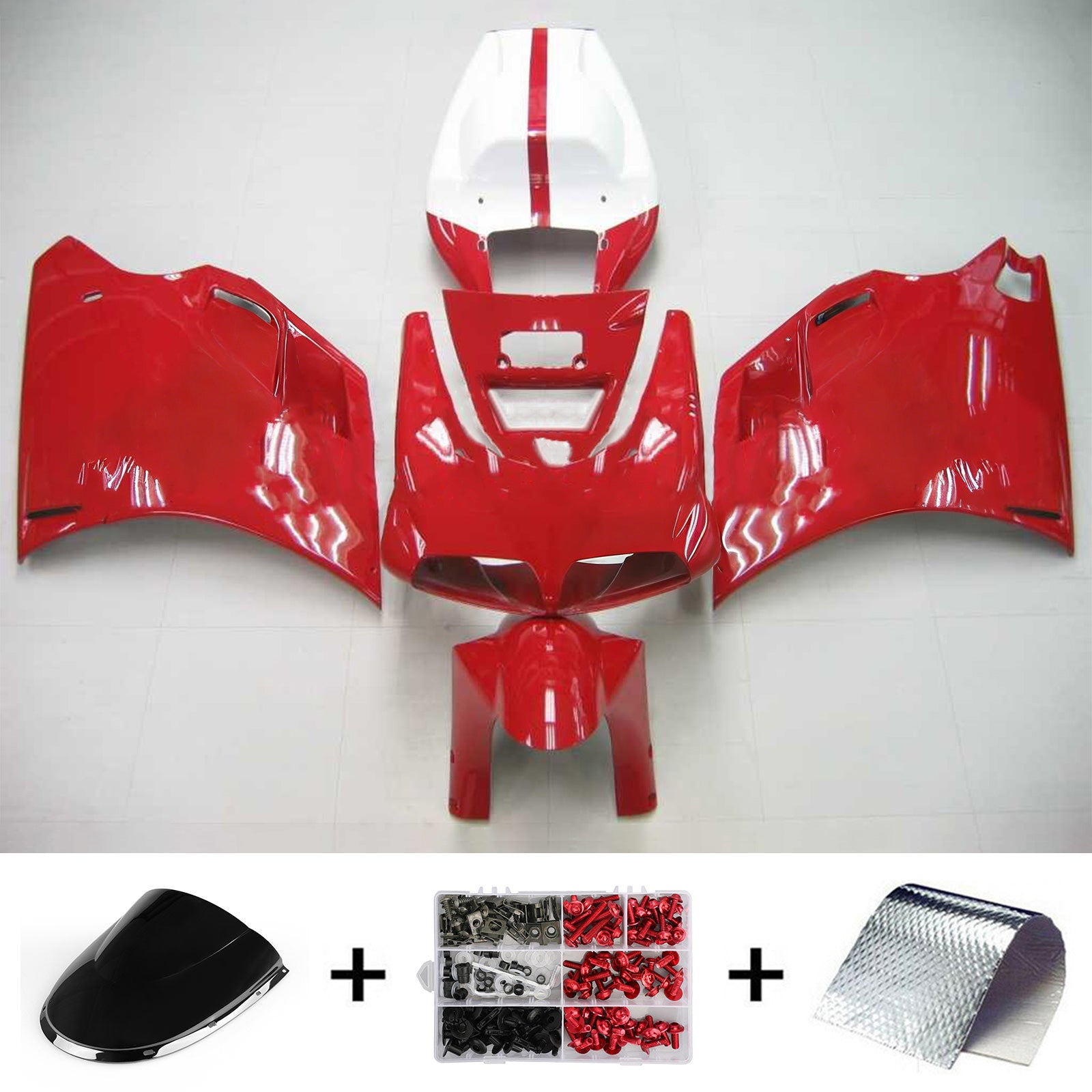 Kit de carénage par injection , carrosserie en plastique ABS Pour Ducati 996 748 1996-2002
