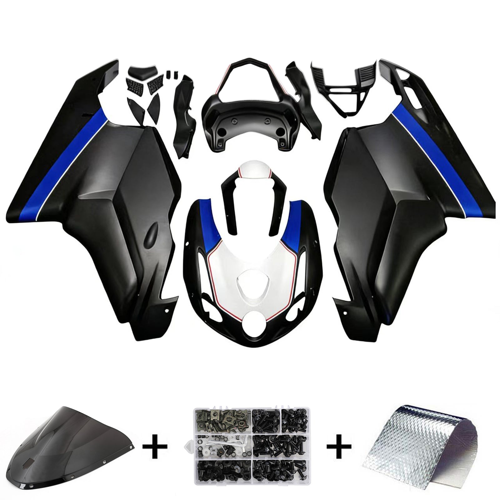 Amotopart Carénage Kit Carrosserie ABS pour Ducati 999 749 2003 2004 Générique