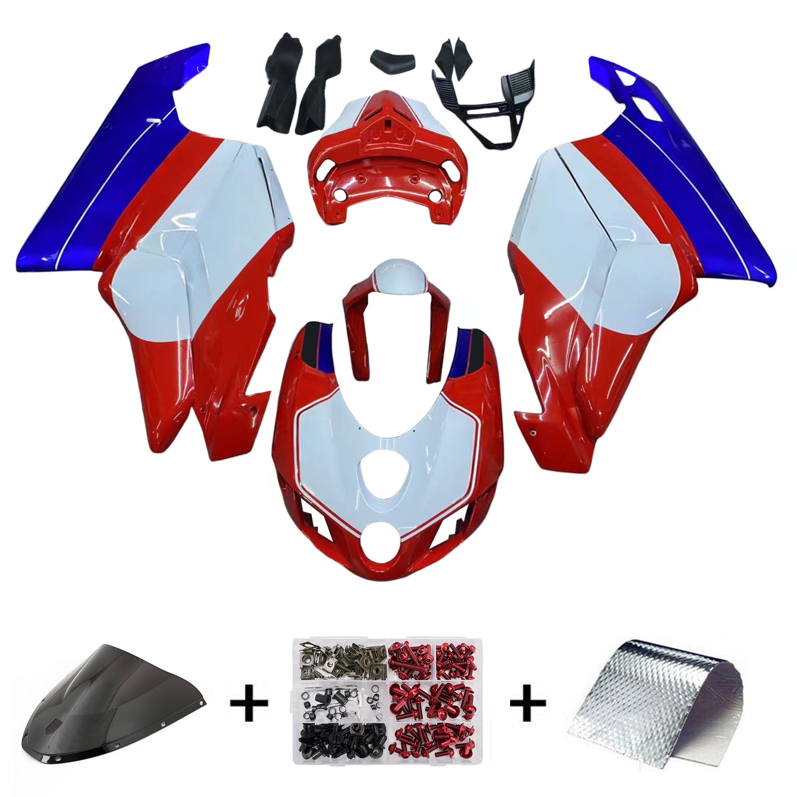 Amotopart Carénage Kit Carrosserie ABS pour Ducati 999 749 2005 2006 Générique