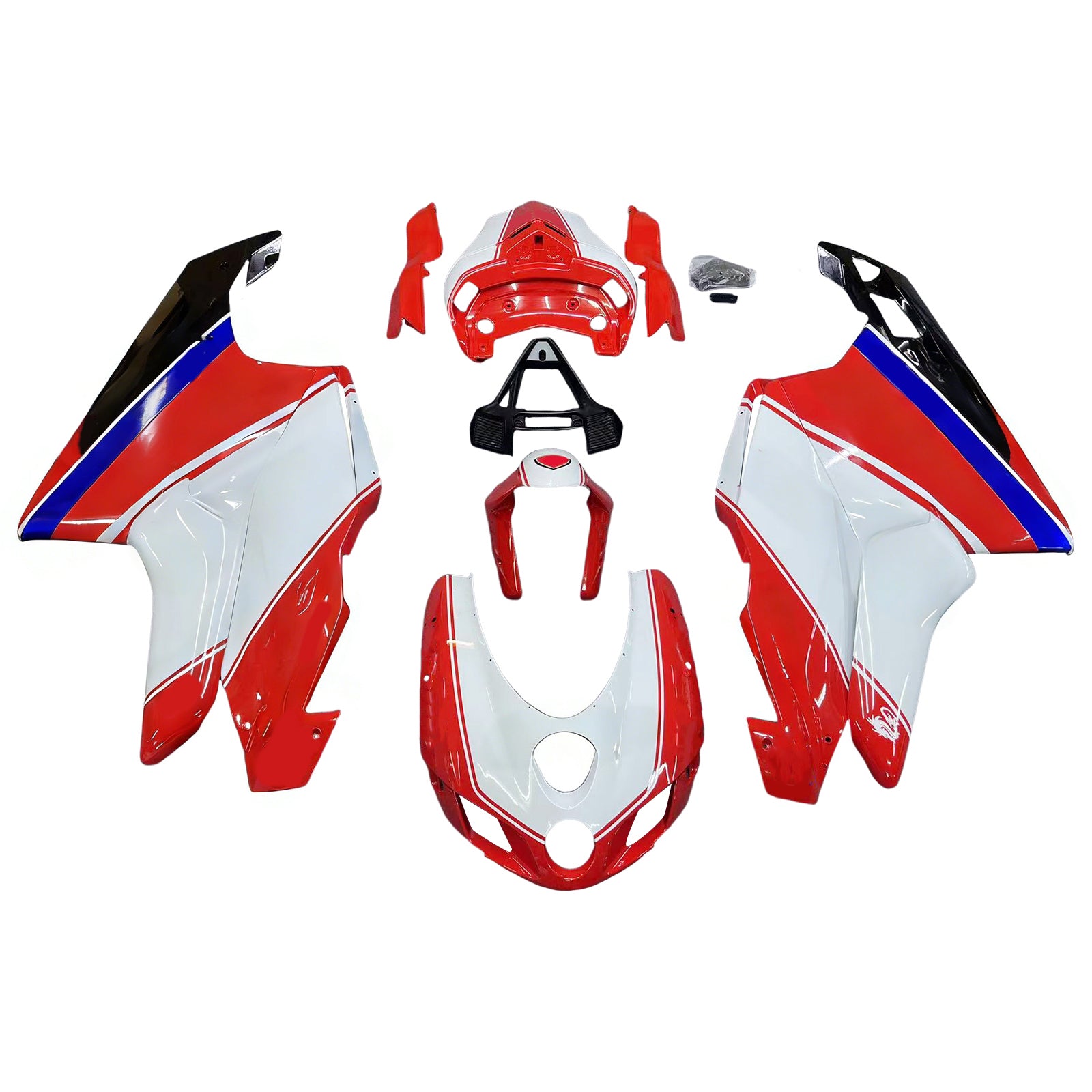 Amotopart beli komplet z rdečo mešanico za Ducati 999/749 2005-2006
