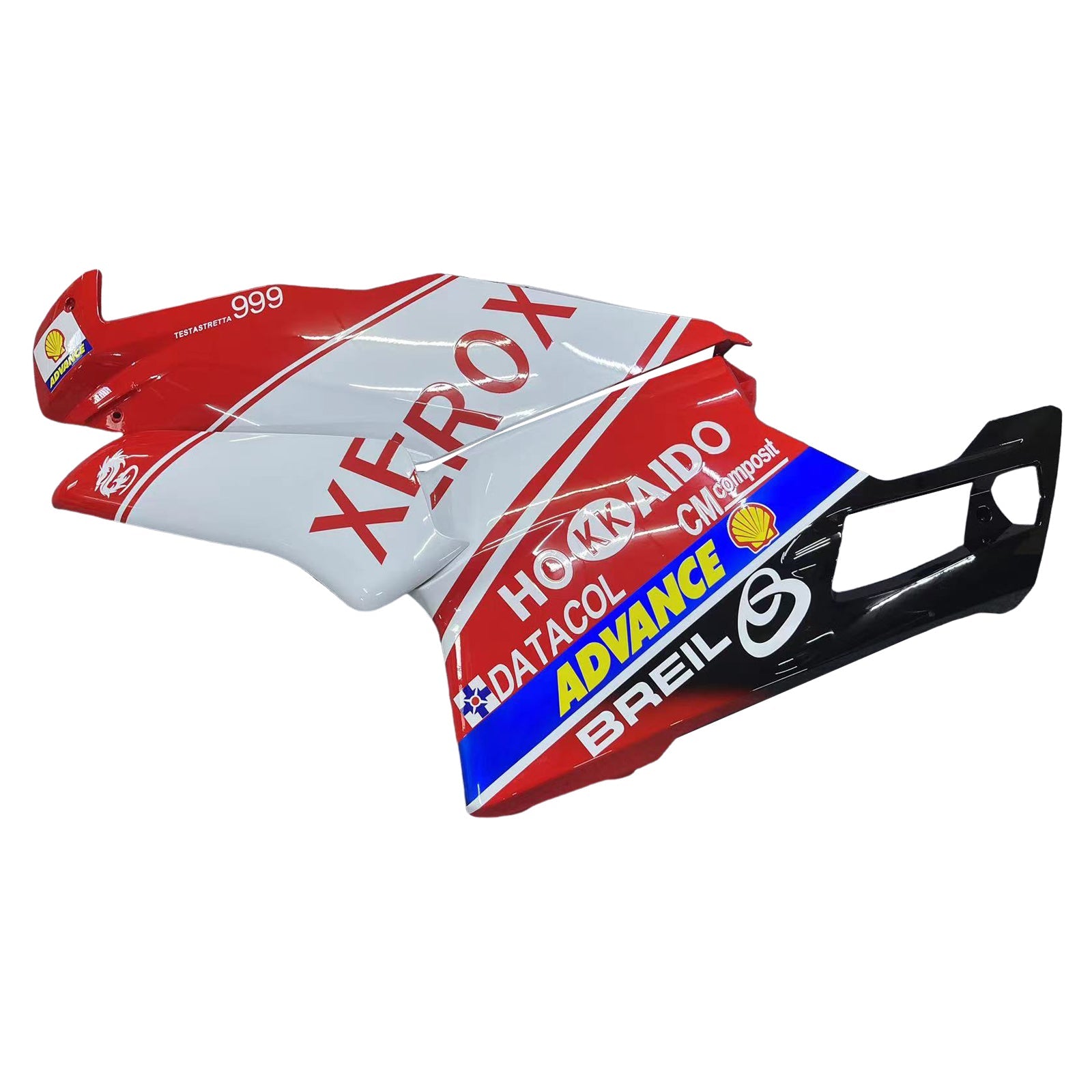 Amotopart Kit de carénage blanc avec mélange de rouge pour Ducati 999/749 2005-2006