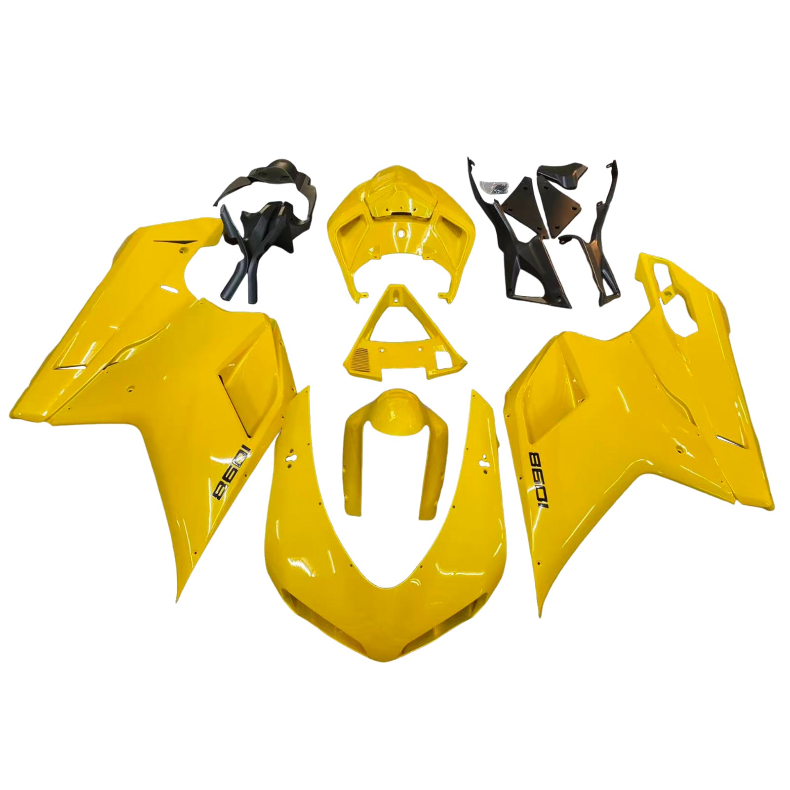 Amotopart Ducati 1098/1198/848 2007-2012 Carrosserie Fairing Rumeno zlato oblikovanje z injiciranjem abs 11 # generično