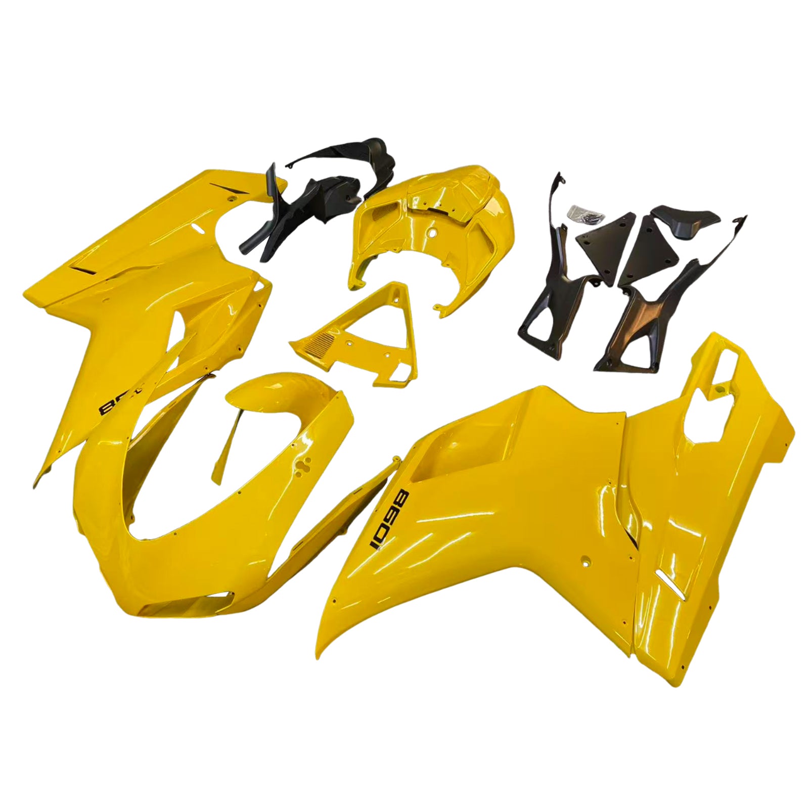 Amotopart Ducati 1098/1198/848 2007-2012 carénage de carrosserie or jaune moulage par injection ABS 11 # générique
