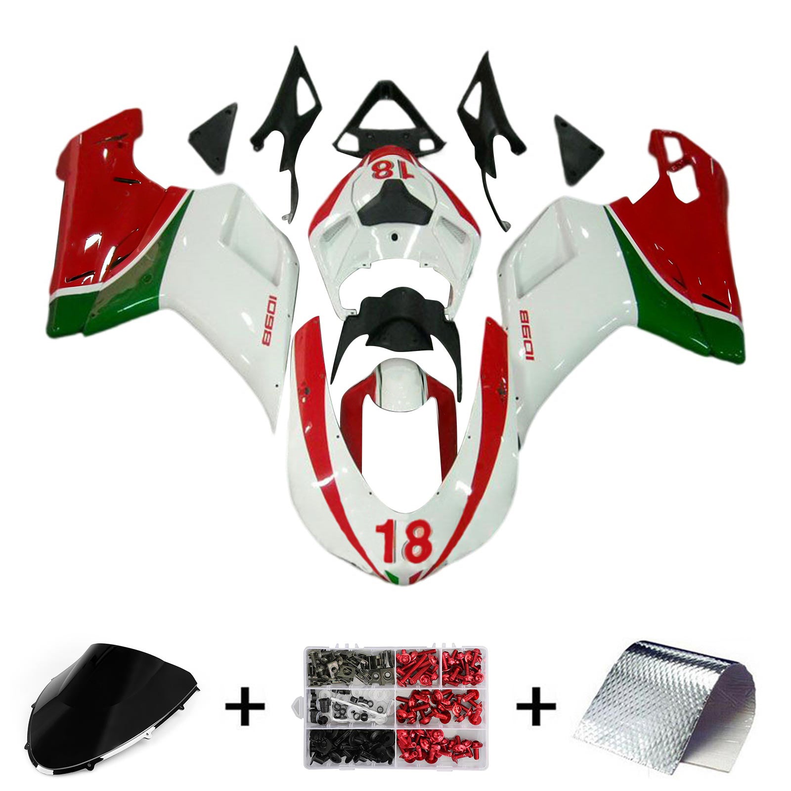 Amotopart Ducati 1098 1198 848 2007-2011 ABS-korin suojasarja