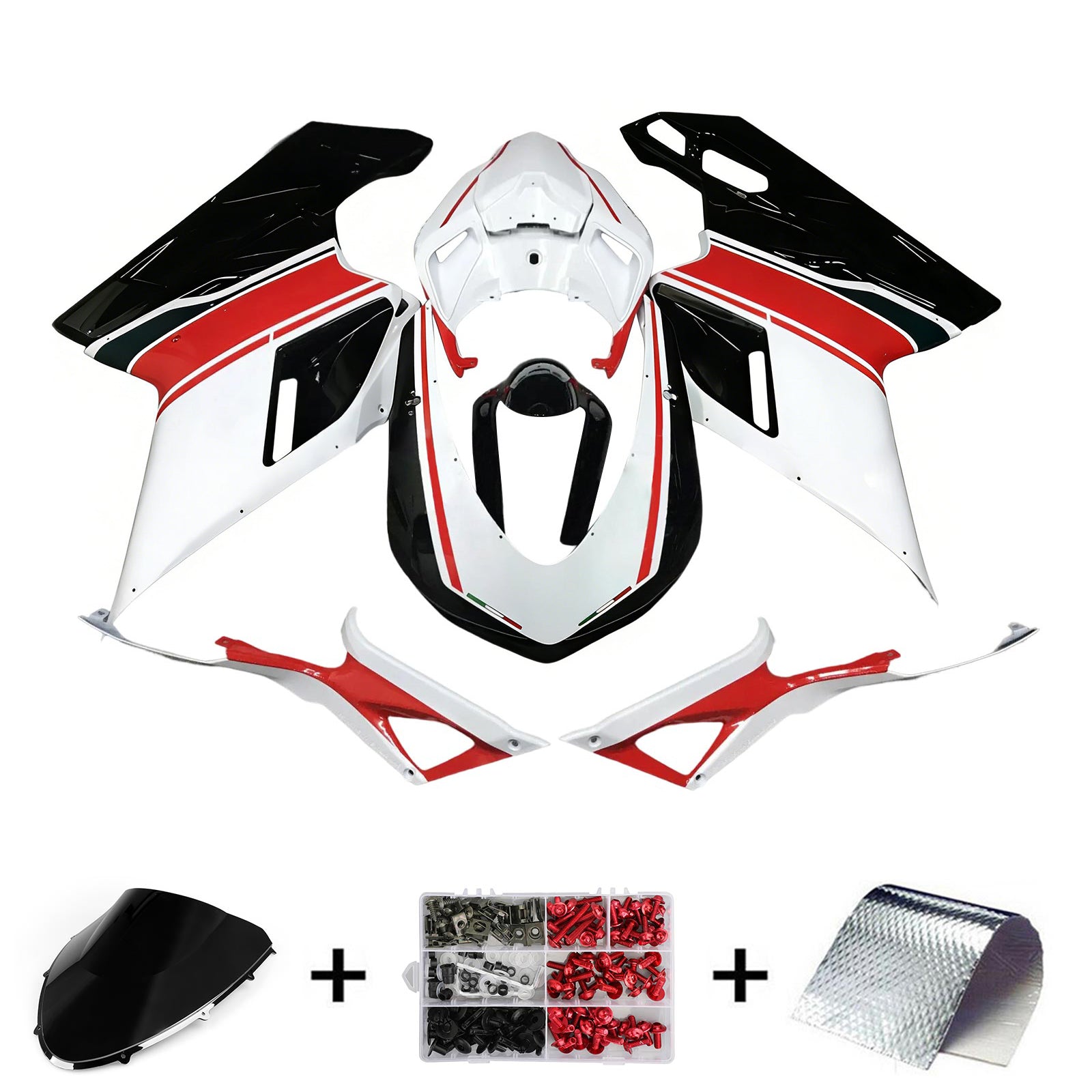 Amotopart Ducati 1098 1198 848 2007-2011 Kit Carrosserie ABS