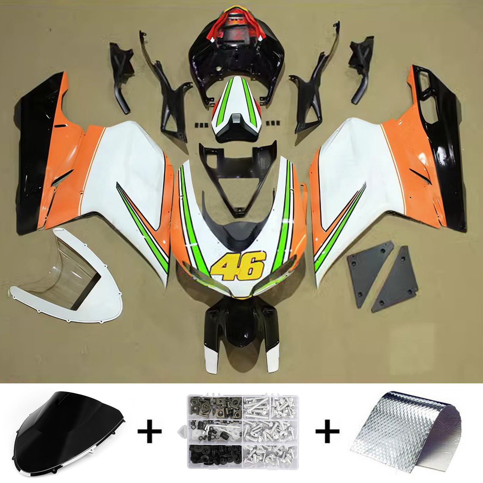 Kit de carénage ABS pour Ducati 1098 1198 848 2007-2011