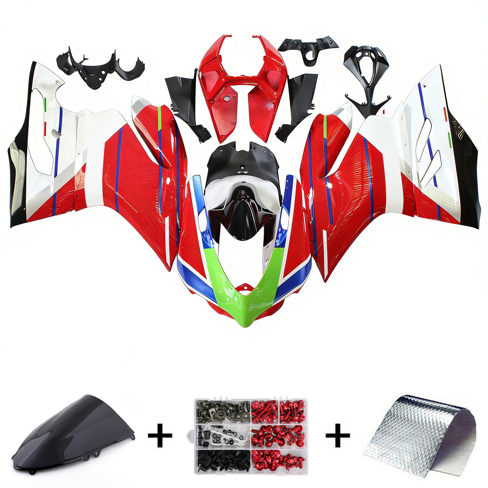 Kit de carenado de inyección, cuerpo de plástico ABS para Ducati 1199 2012-2015