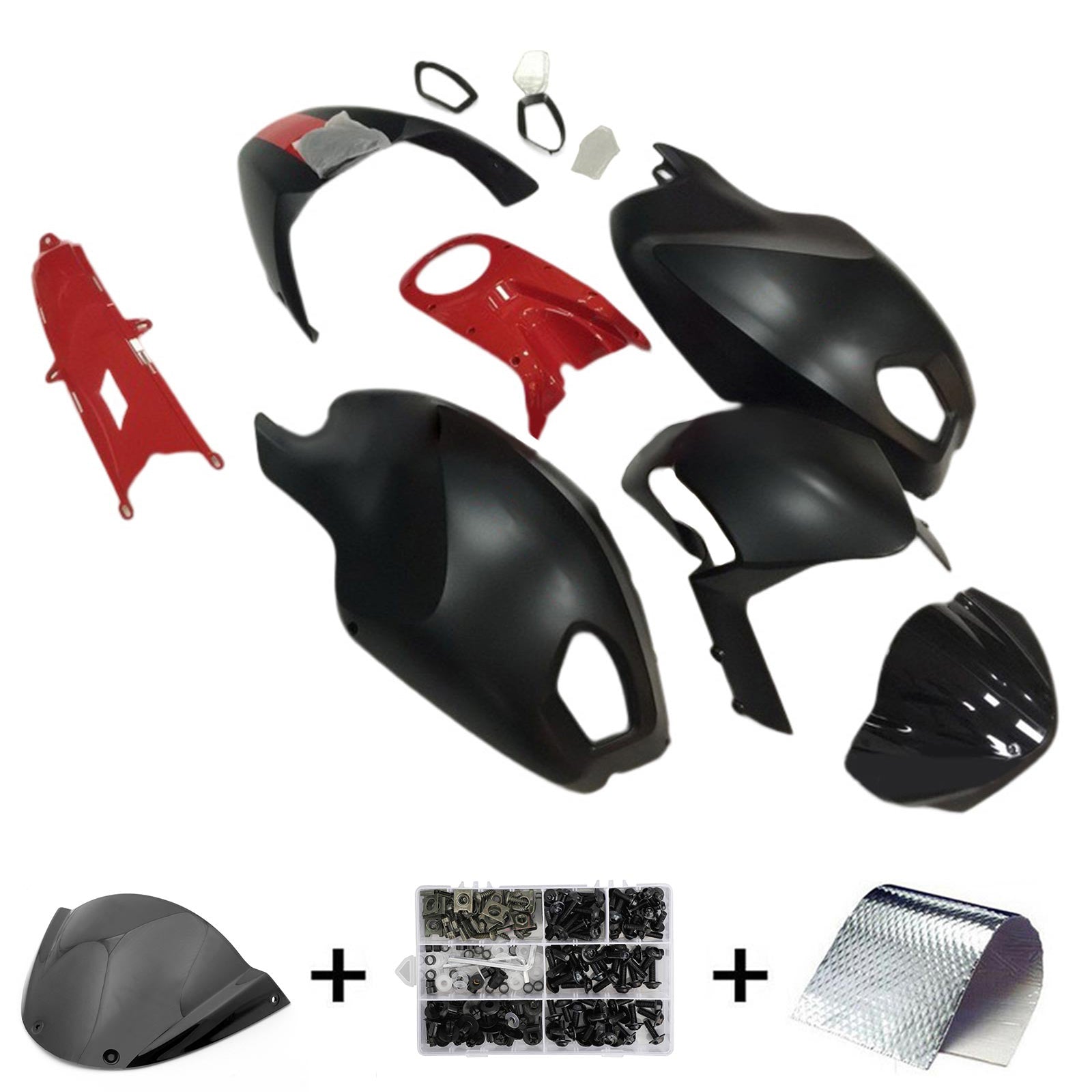 Amotopart Ducati Monster 696 796 1100 S EVO toutes années Kit de carénage carrosserie