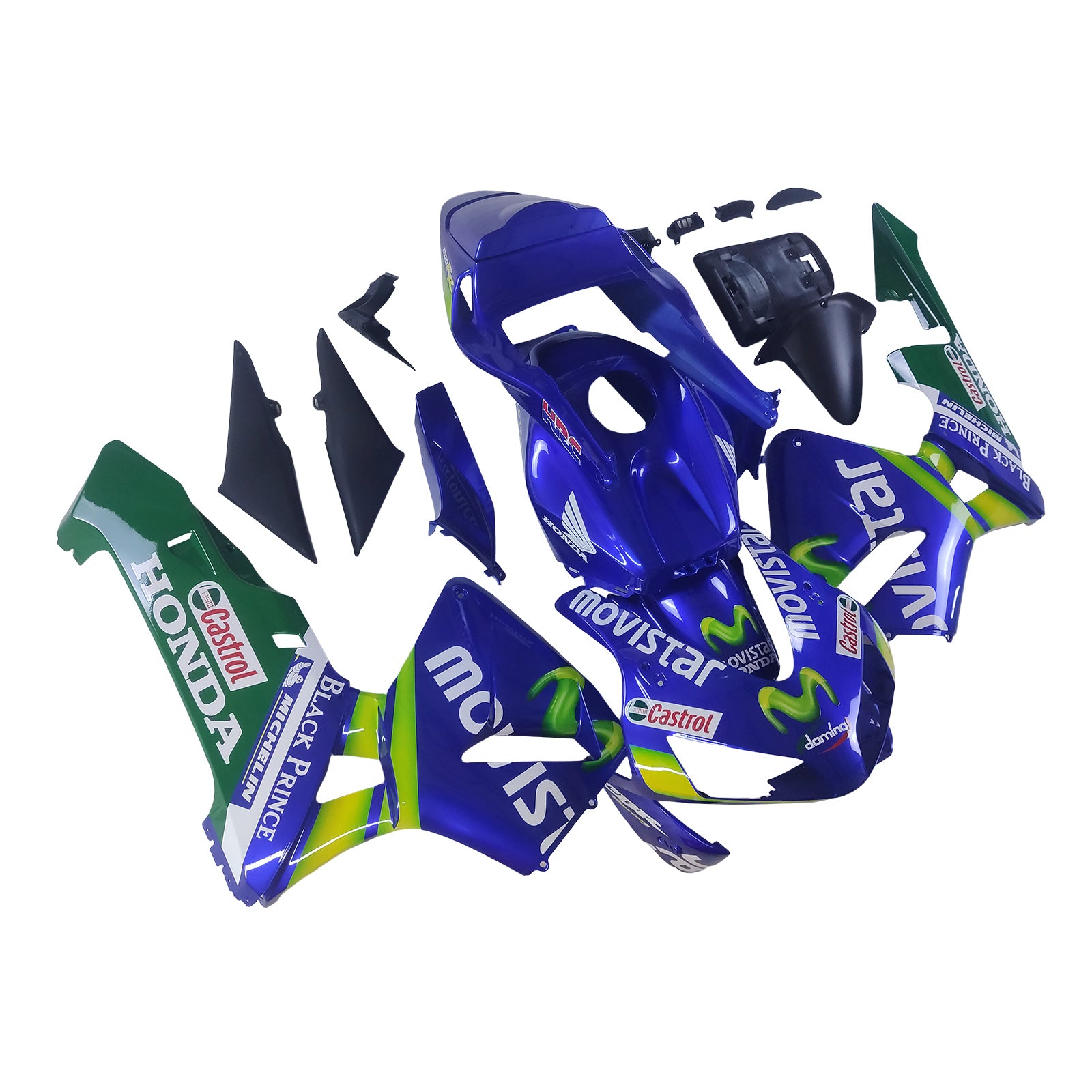 Amotopart Carnage 2003-2004 Honda CBR 600 RR Blue in Green Movistar generic