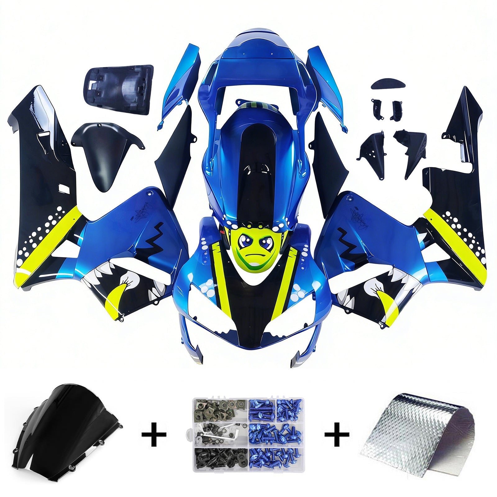 Amotopart Honda CBR600RR 2003-2004 F5 Kit Carénage Carrosserie Plastique ABS