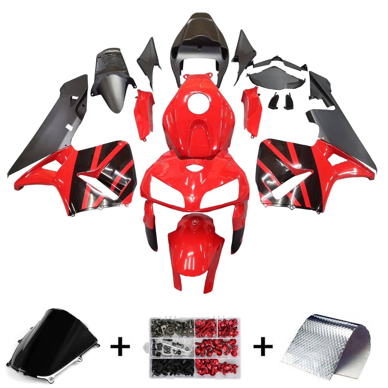 Carénages Amotopart 2005-2006 Honda CBR600 RR Rouge &amp; Noir CBR Generic