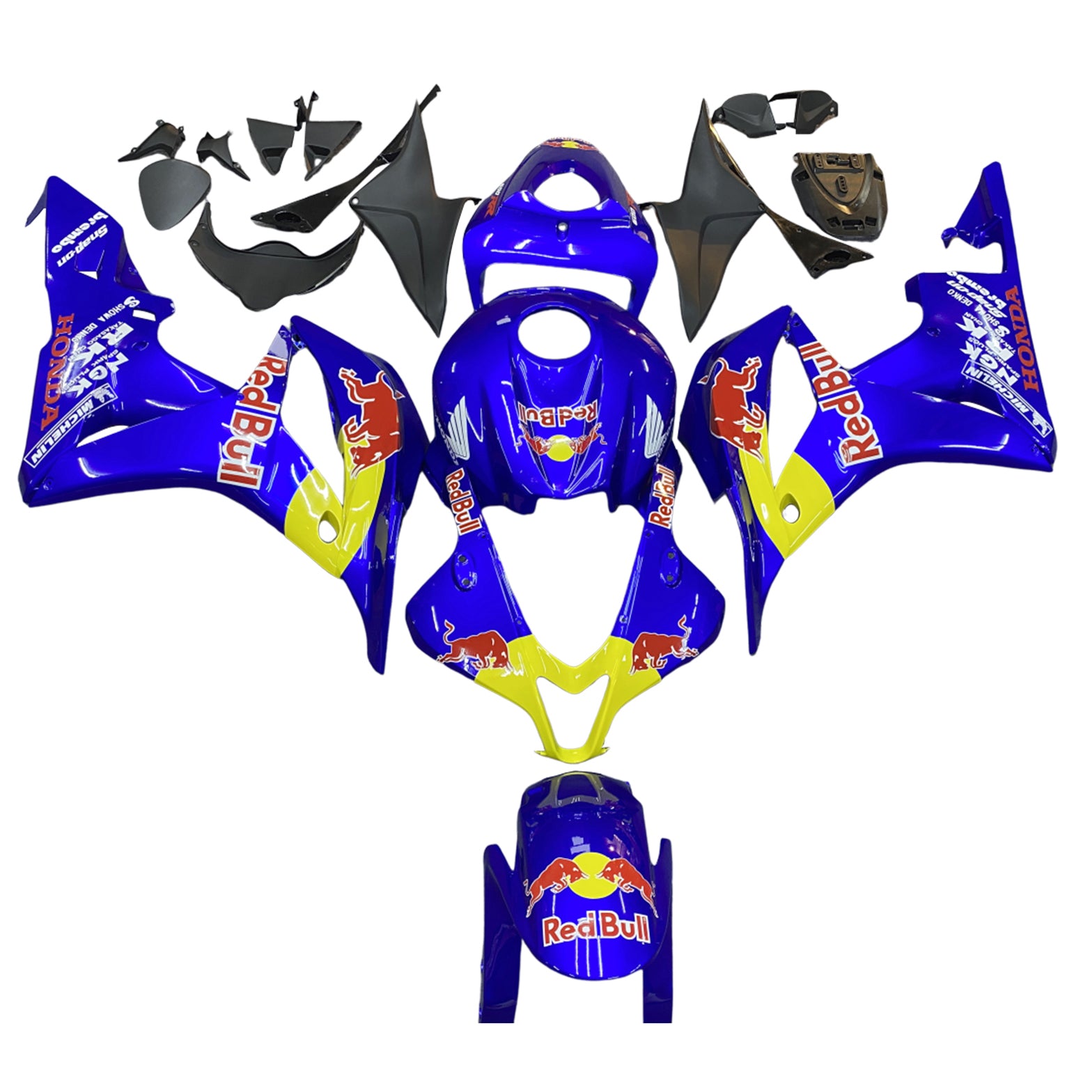 Carénages Amotopart 2007-2008 Honda CBR 600 RR Bleu Red Bull Generic