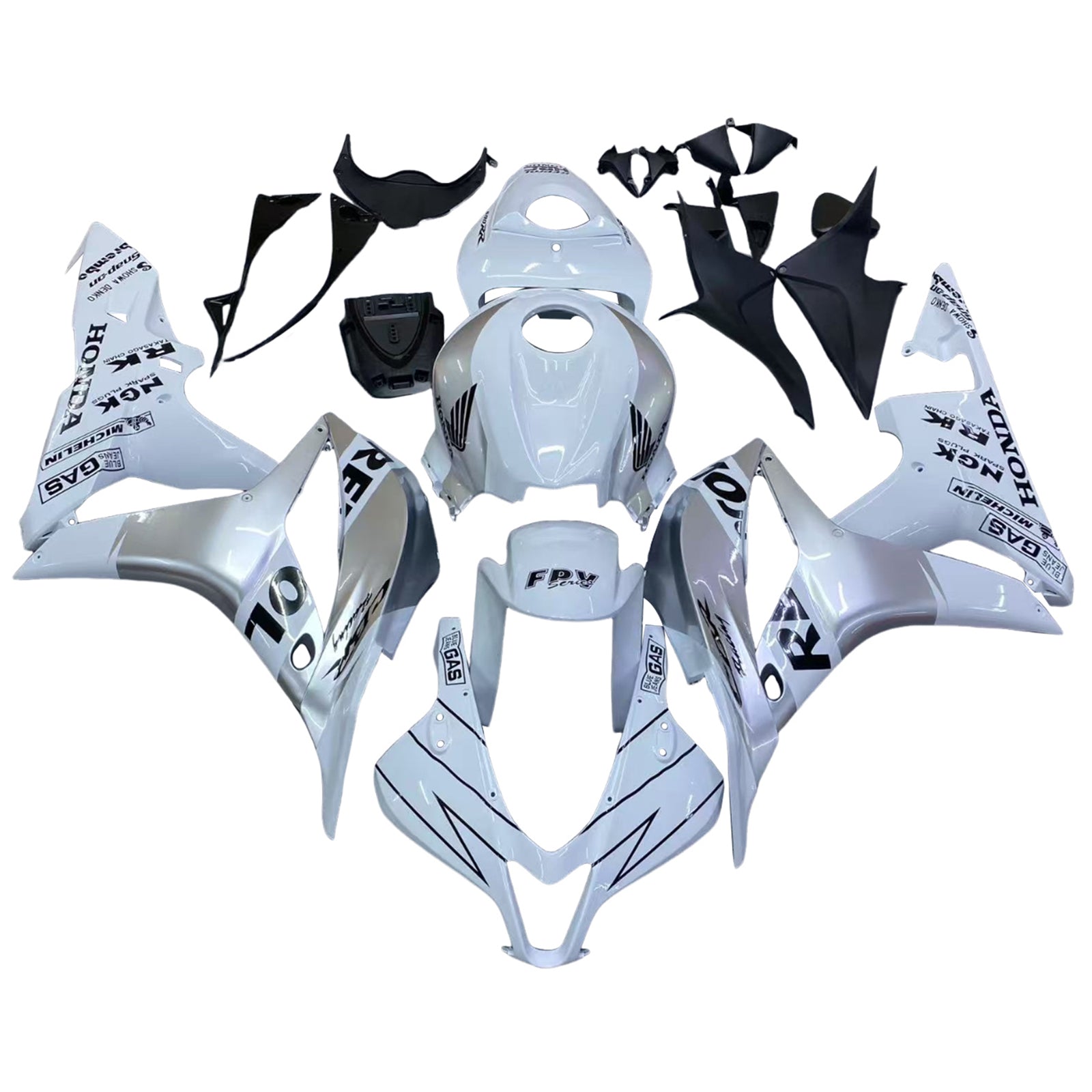 Carenados Amotopart 2007-2008 Honda CBR 600 RR Plata y Blanco Repsol Genérico