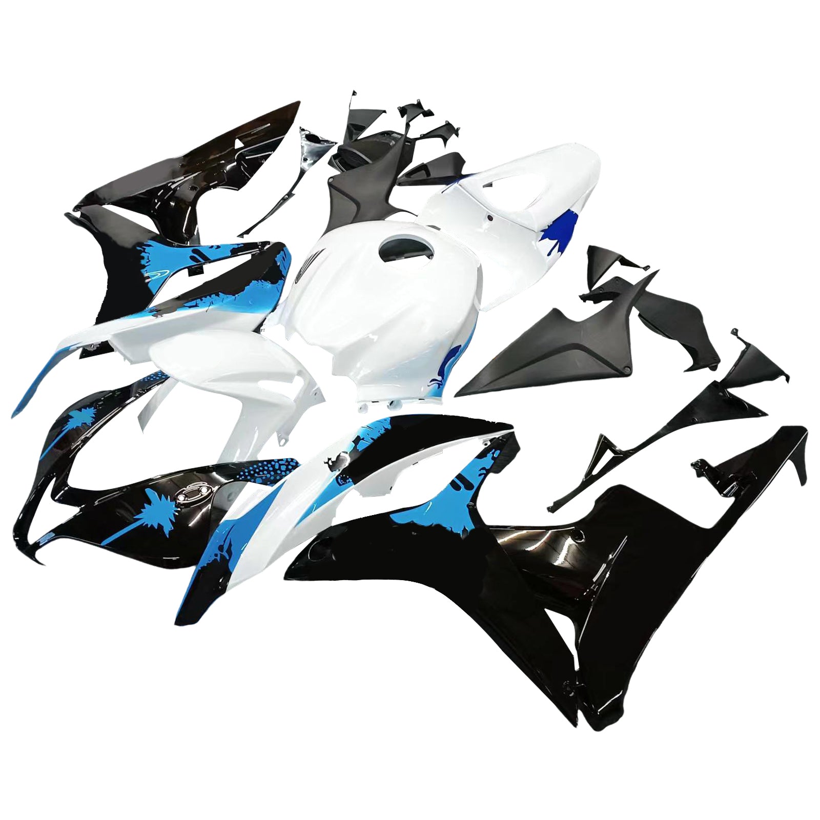 Carénages Amotopart 2007-2008 Honda CBR 600 RR Noir Blanc Bleu Coin RR Generic