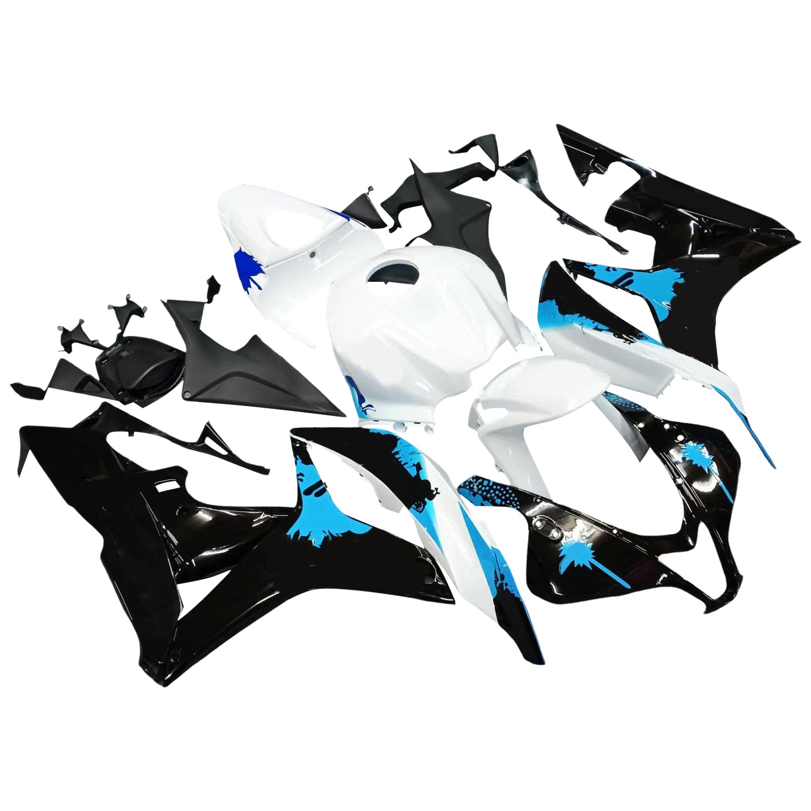 Carénages Amotopart 2007-2008 Honda CBR 600 RR Noir Blanc Bleu Coin RR Generic