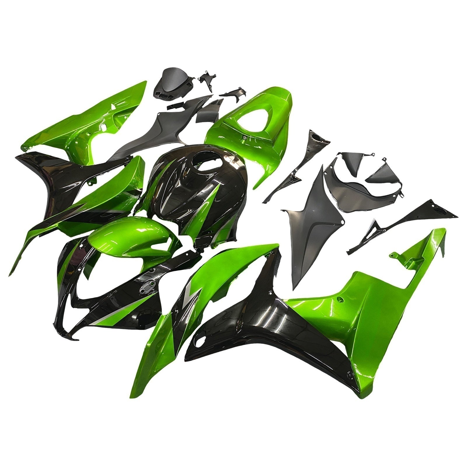 Carenados Amotopart 2007-2008 Honda CBR 600 RR Metálico Negro y Verde Honda Generic