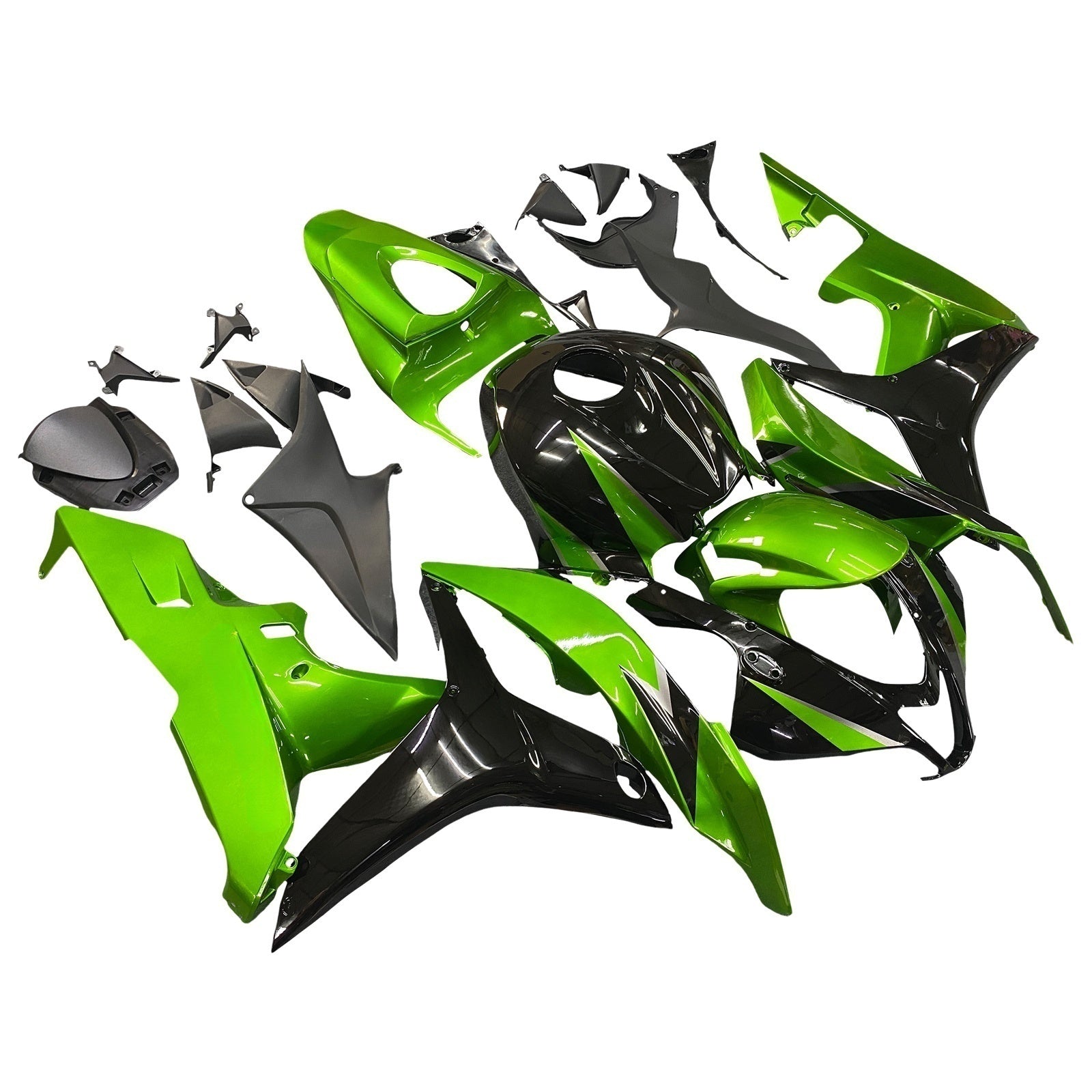 Carenados Amotopart 2007-2008 Honda CBR 600 RR Metálico Negro y Verde Honda Generic