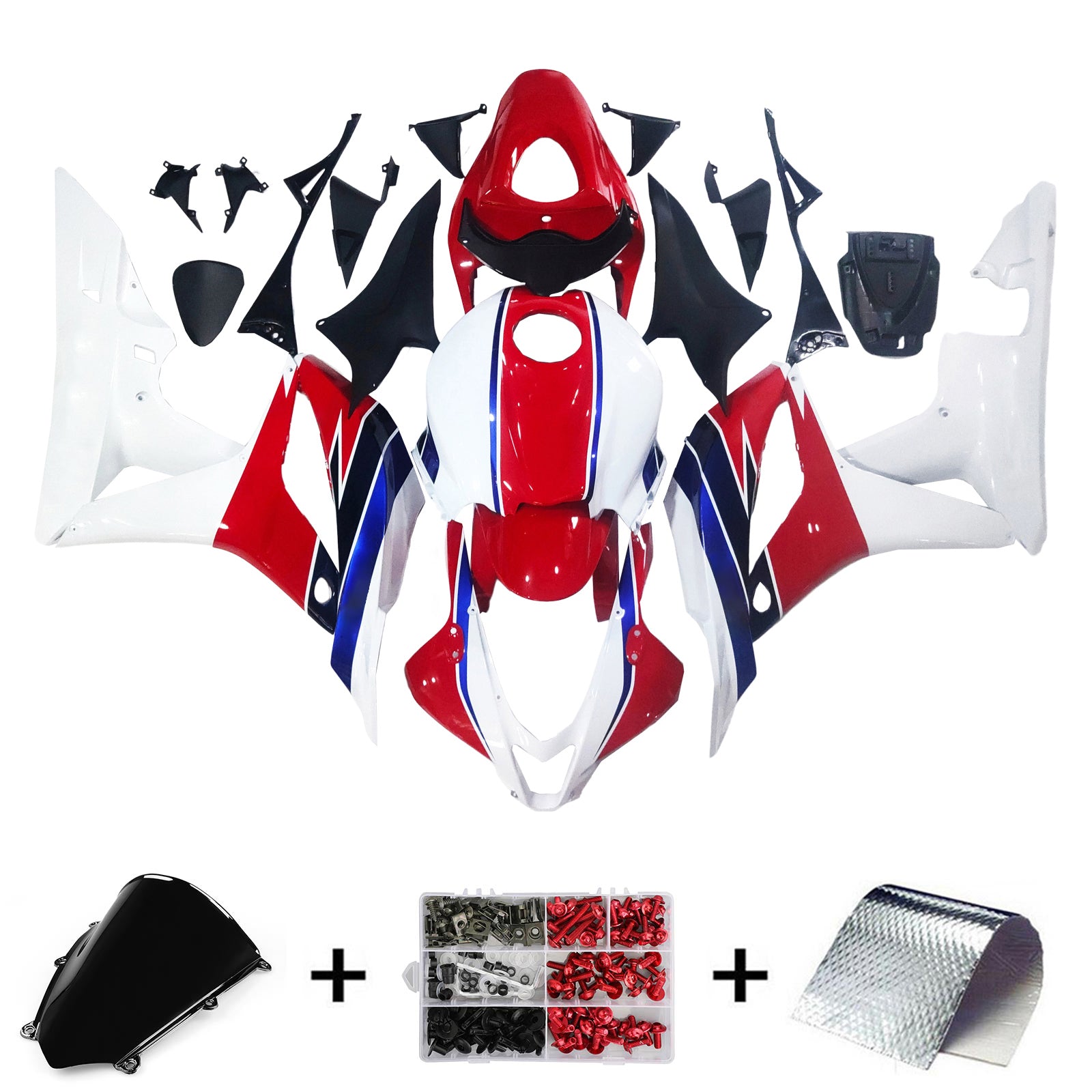 Amotopart Honda CBR600RR 2007-2008 F5 Kit Carénage Carrosserie Plastique ABS